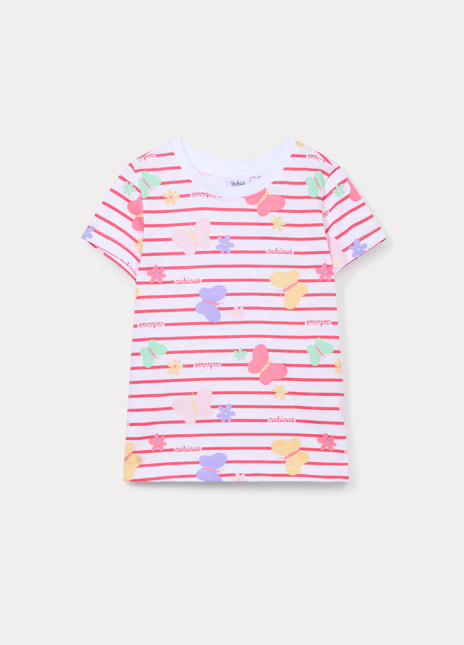 T-shirt girocollo in jersey di puro cotone bambina_0