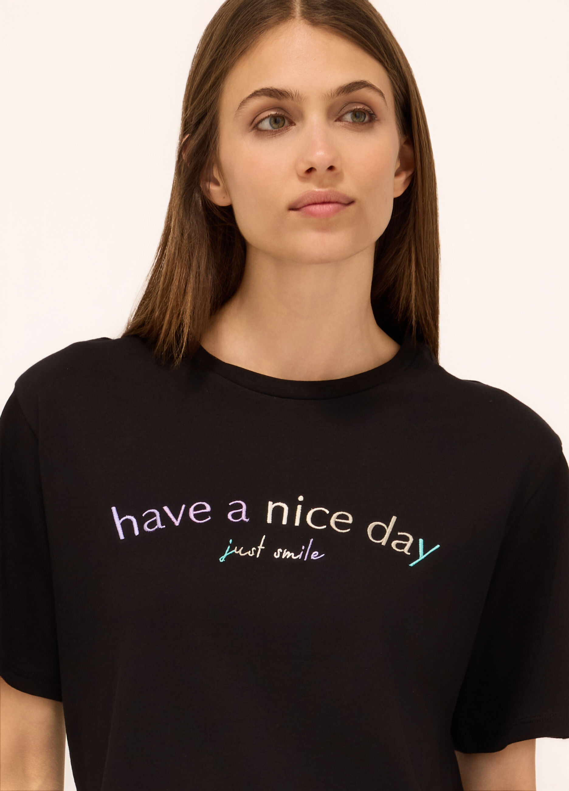 T-shirt in jersey di puro cotone donna_2