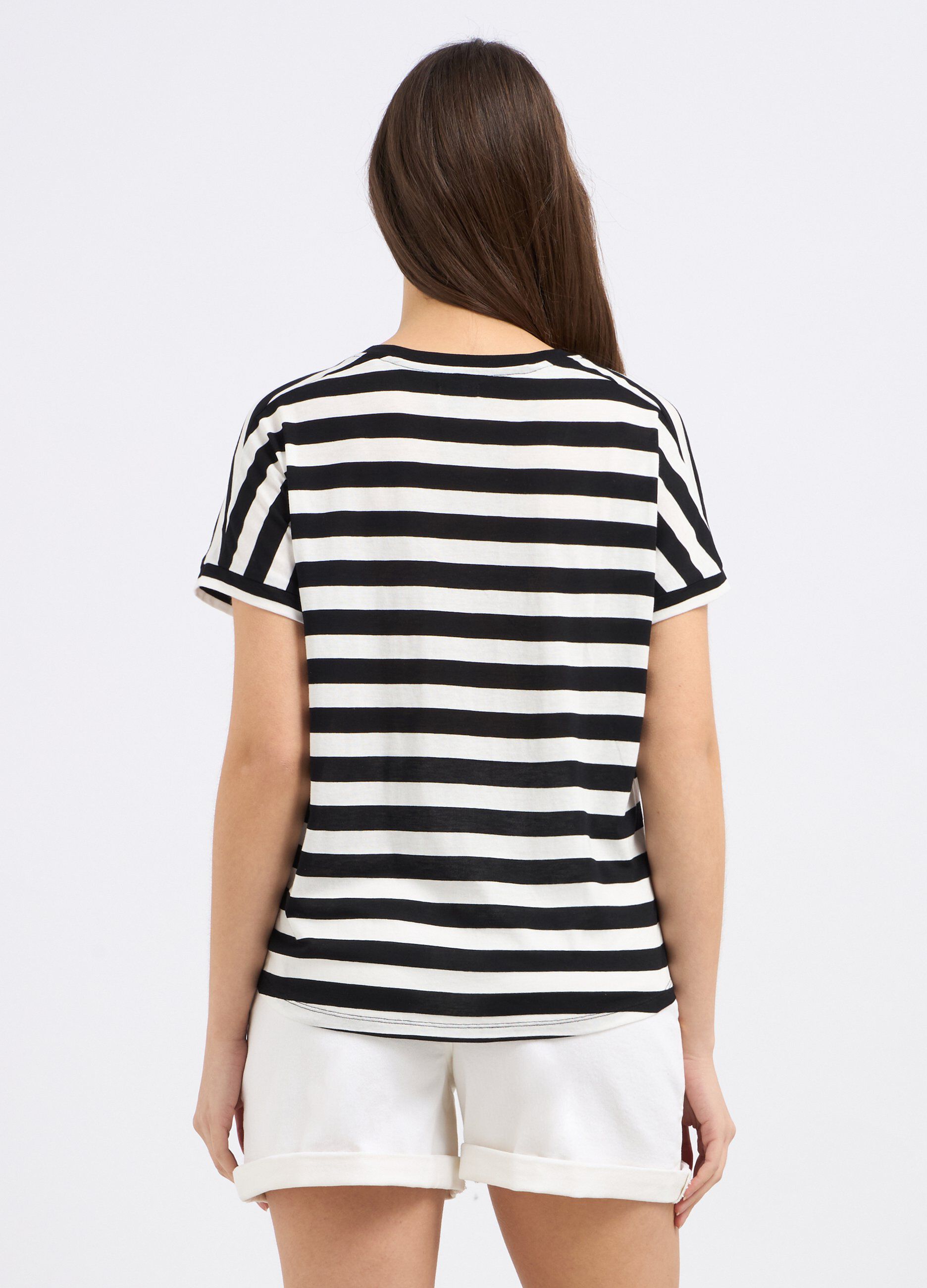 T-shirt in cotone a righe donna_1