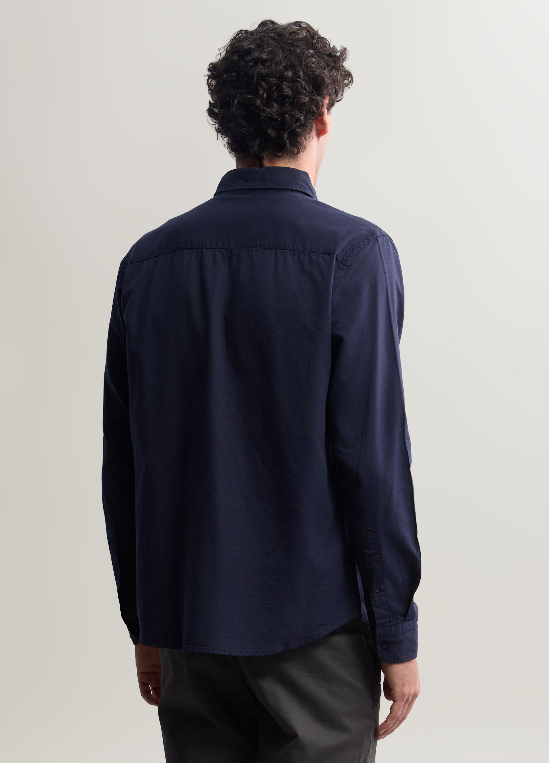 Camicia regular fit in cotone e viscosa uomo_1