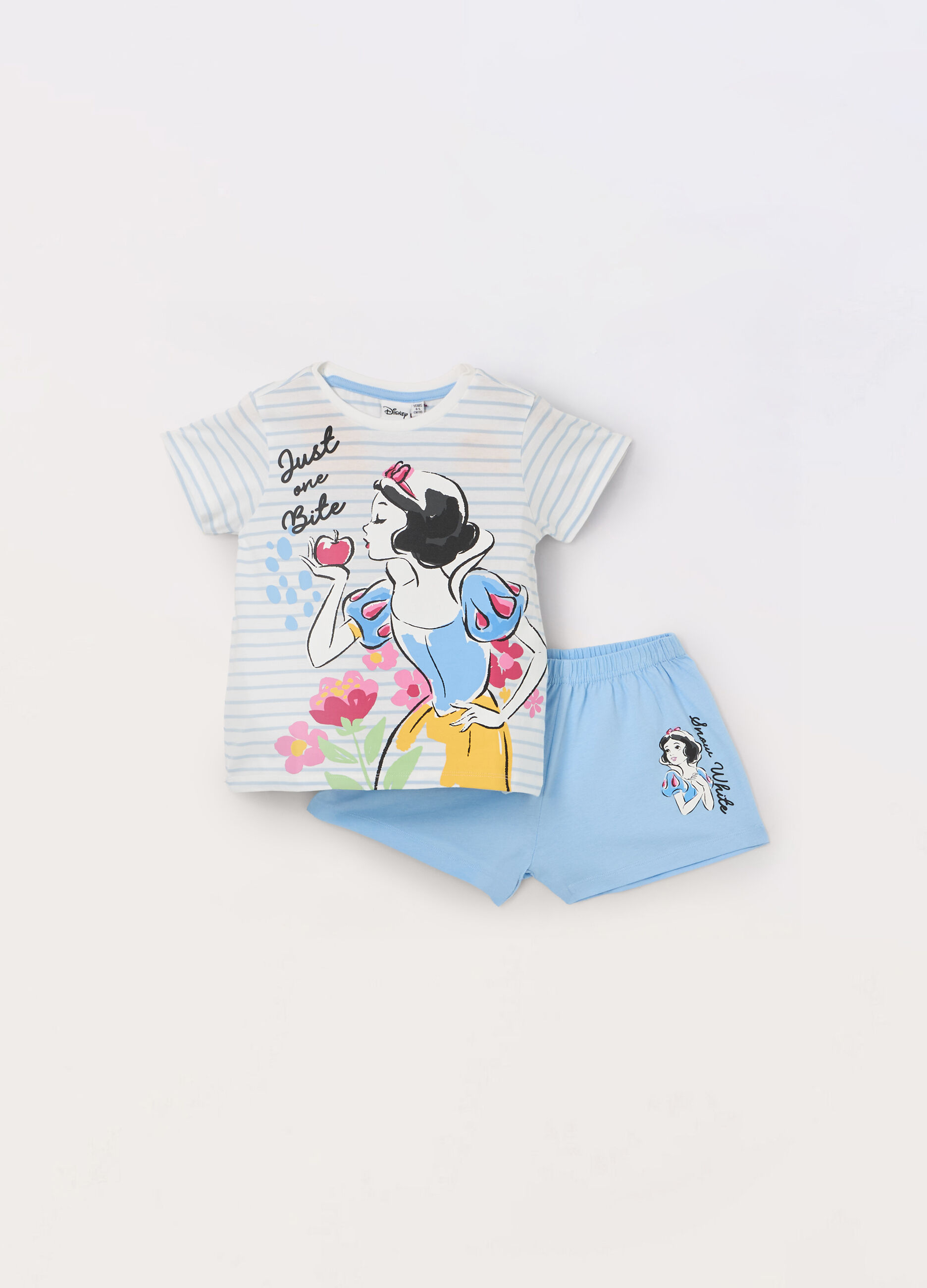 Pigiama corto in jersey di puro cotone bambina