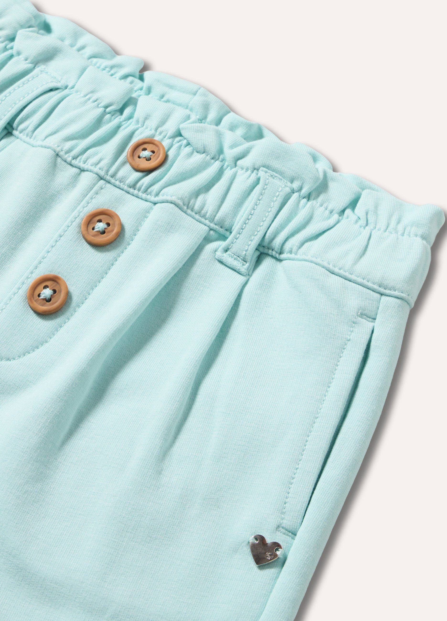 Pantaloni in cotone stretch con arriccio neonata_1