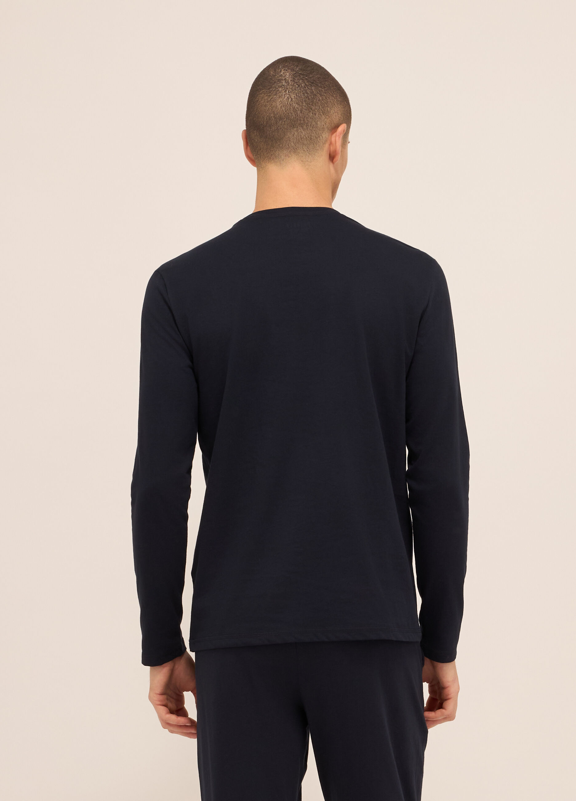 T-shirt pigiama a maniche lunghe in cotone uomo_1