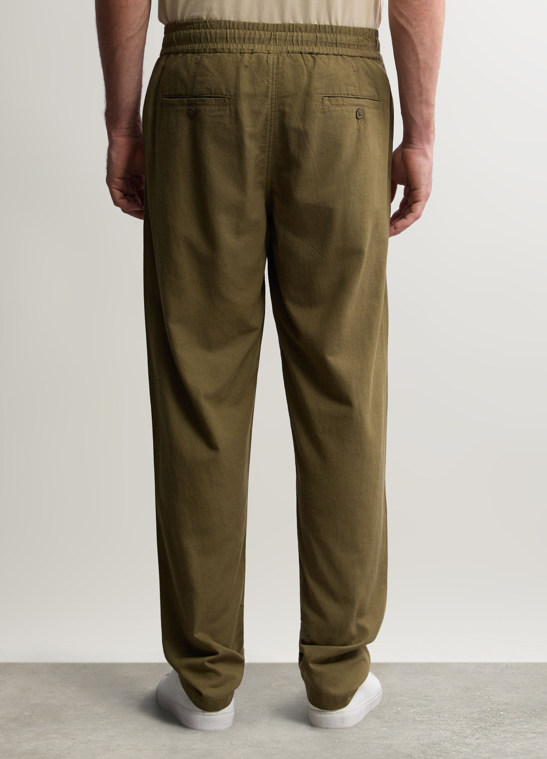 Pantalone chino in viscosa, cotone e lino uomo_2