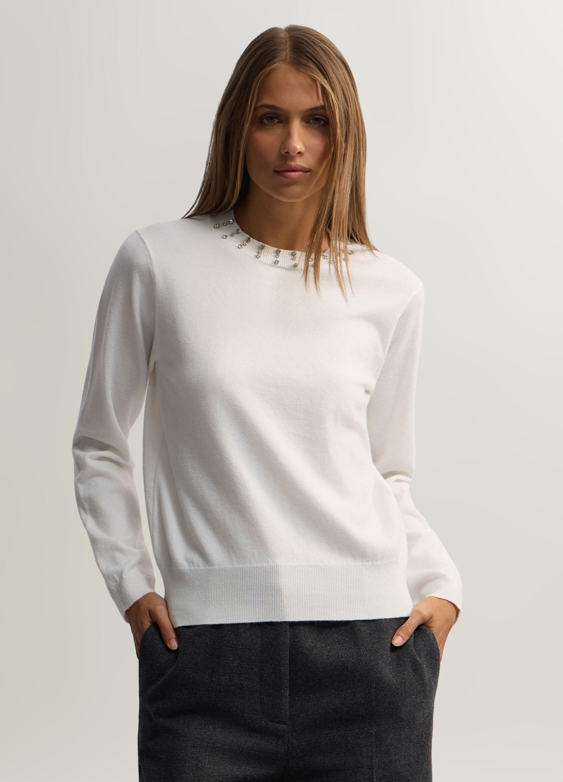 Maglia girocollo rasata donna_0