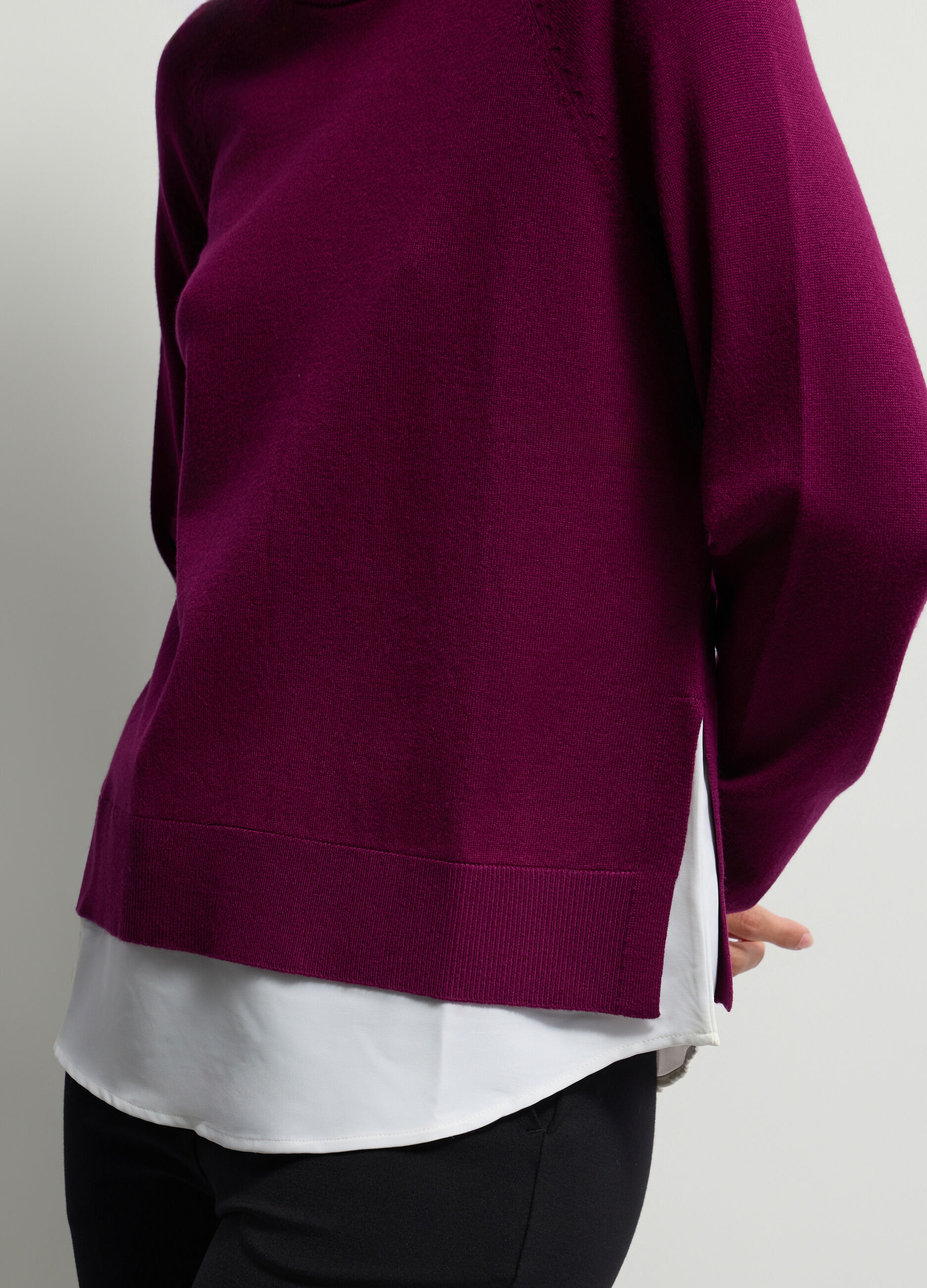 Maglia girocollo rasata donna_2