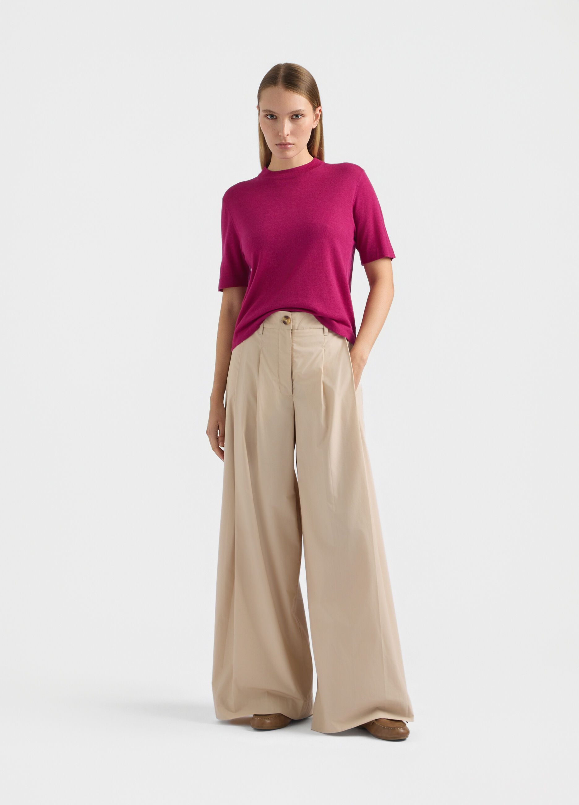 Maglia girocollo rasata donna_0