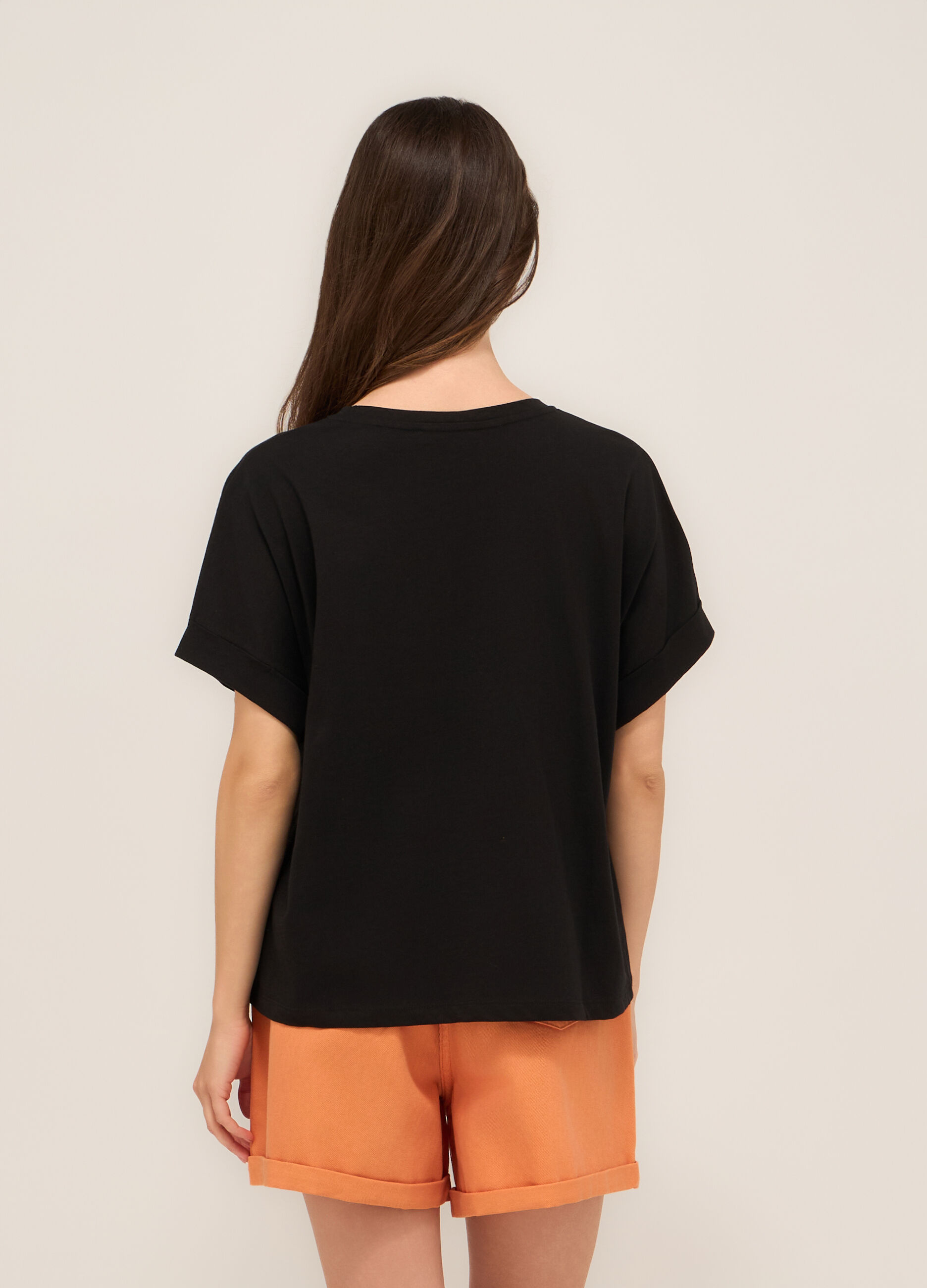 T-shirt in jersey di puro cotone donna_1