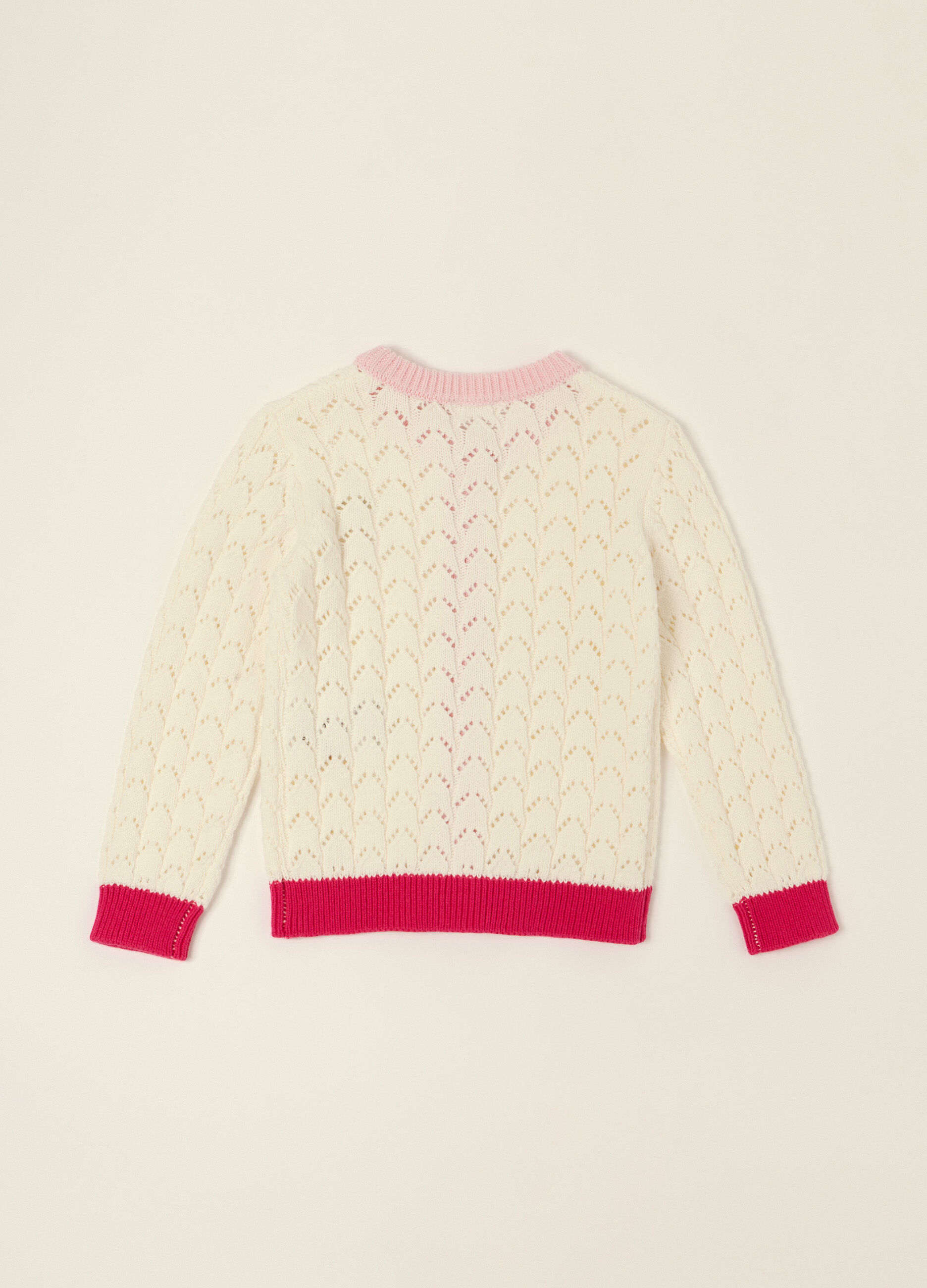 Cardigan bianco in puro cotone_1