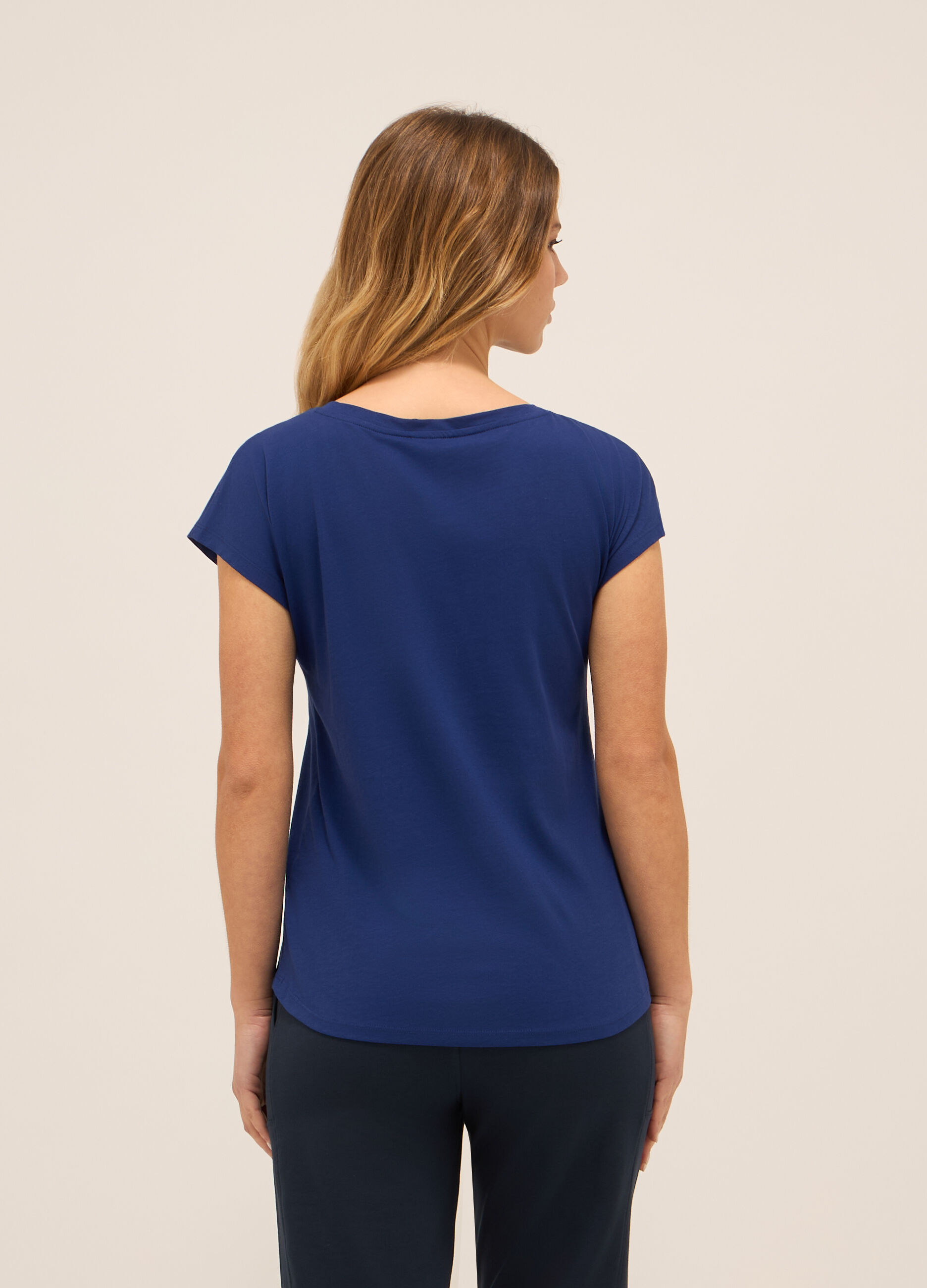 T-shirt in jersey di puro cotone donna_1