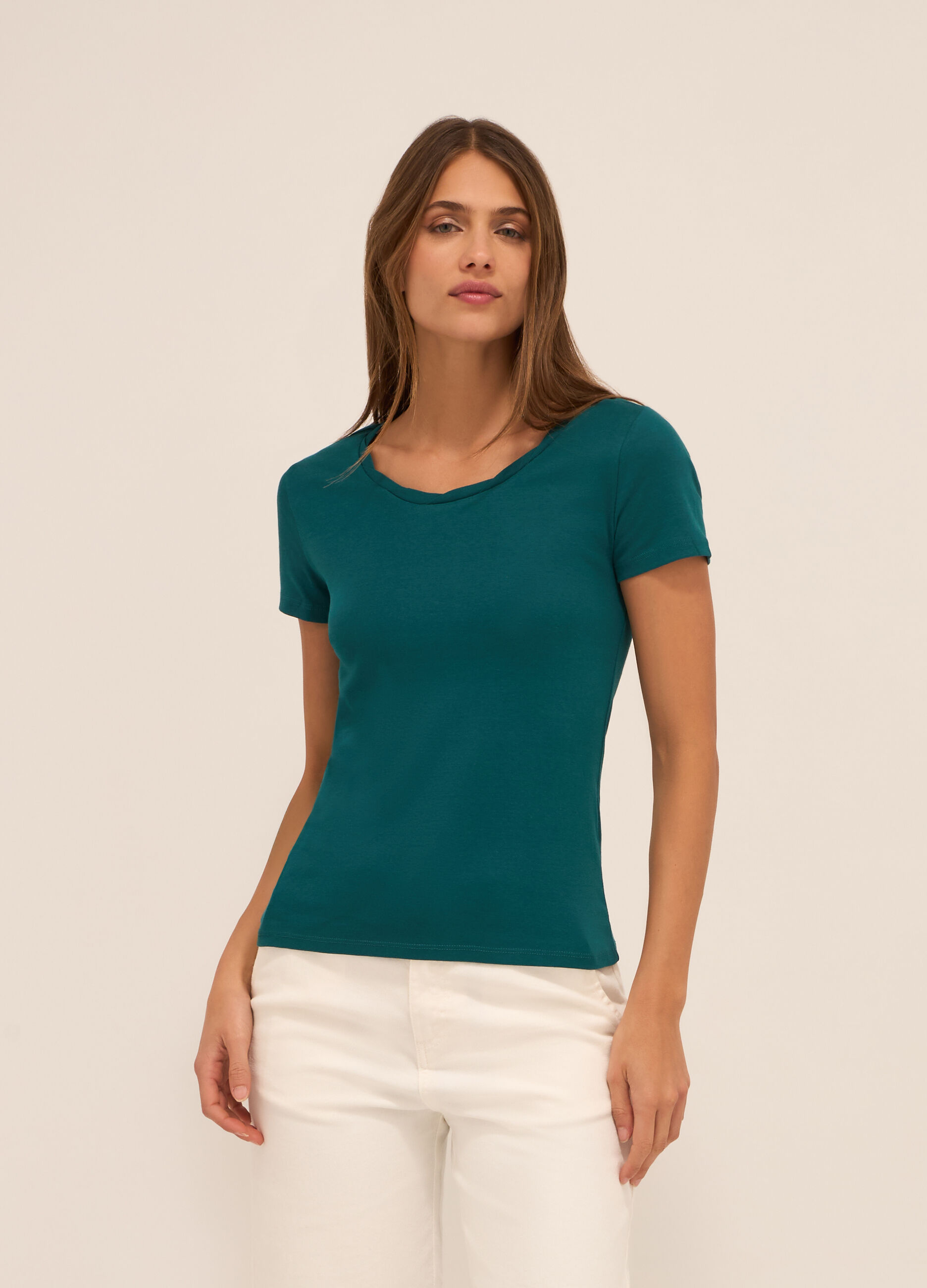T-shirt in puro cotone donna_0