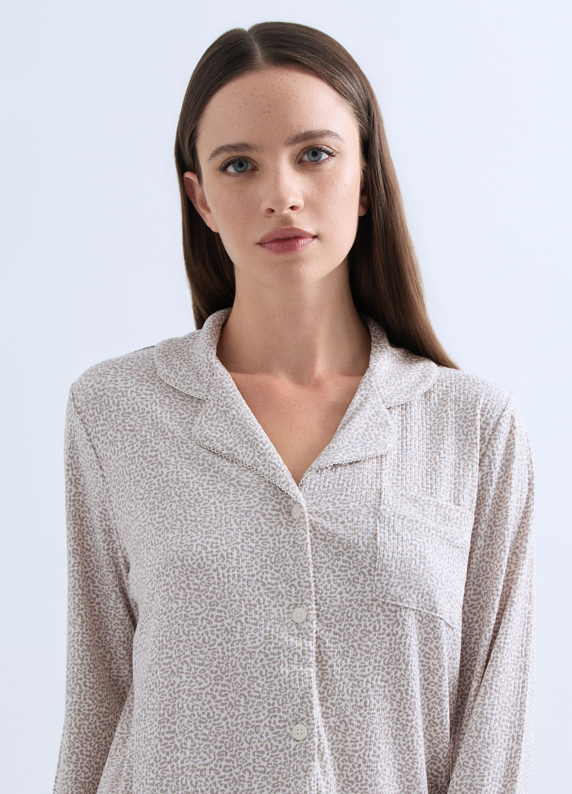 Set pigiama lungo in costina stretch donna_2