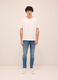 Jeans 5 tasche slim fit in denim di cotone stretch_0