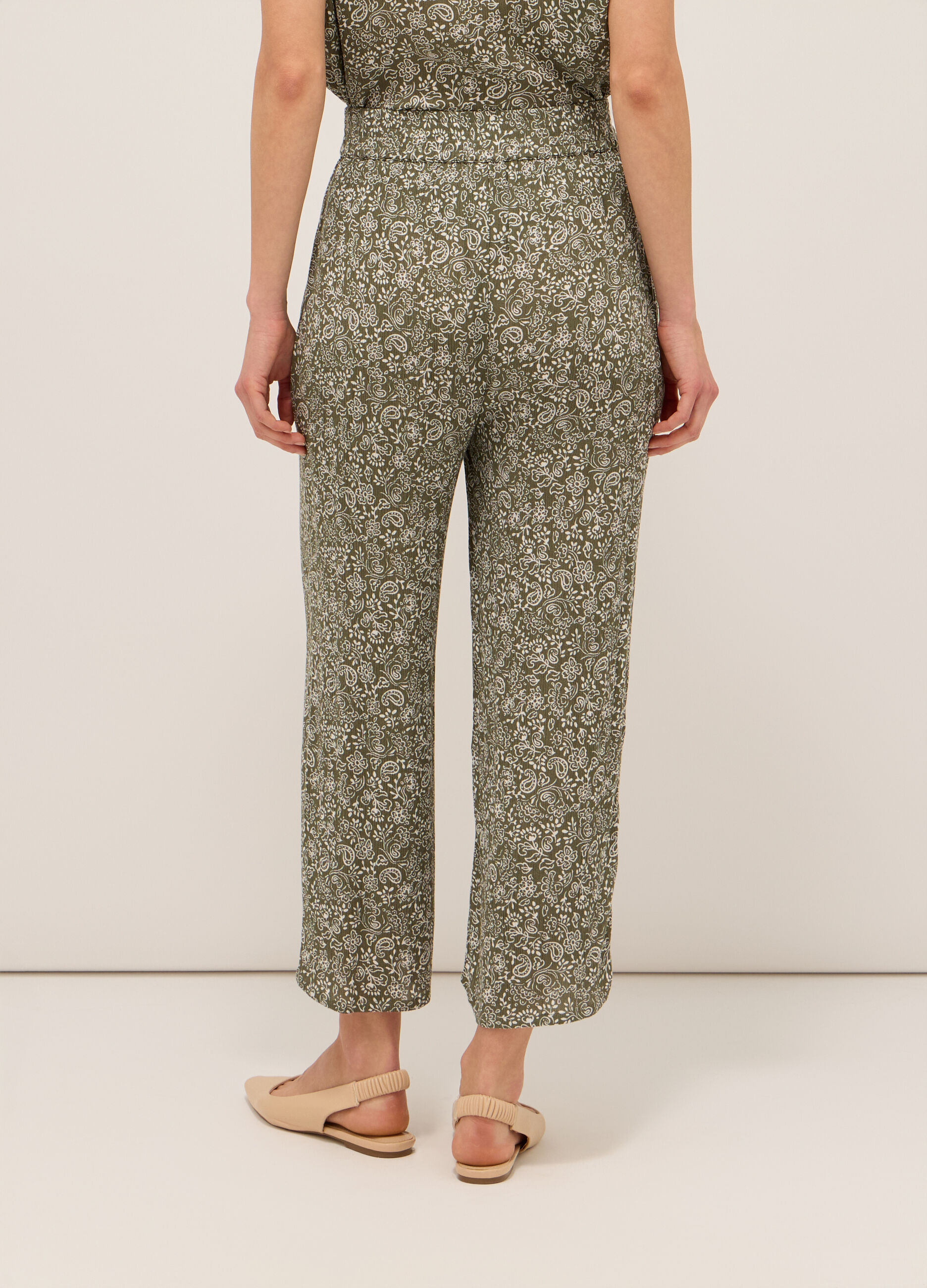 Pantaloni in pura viscosa creponne donna_1