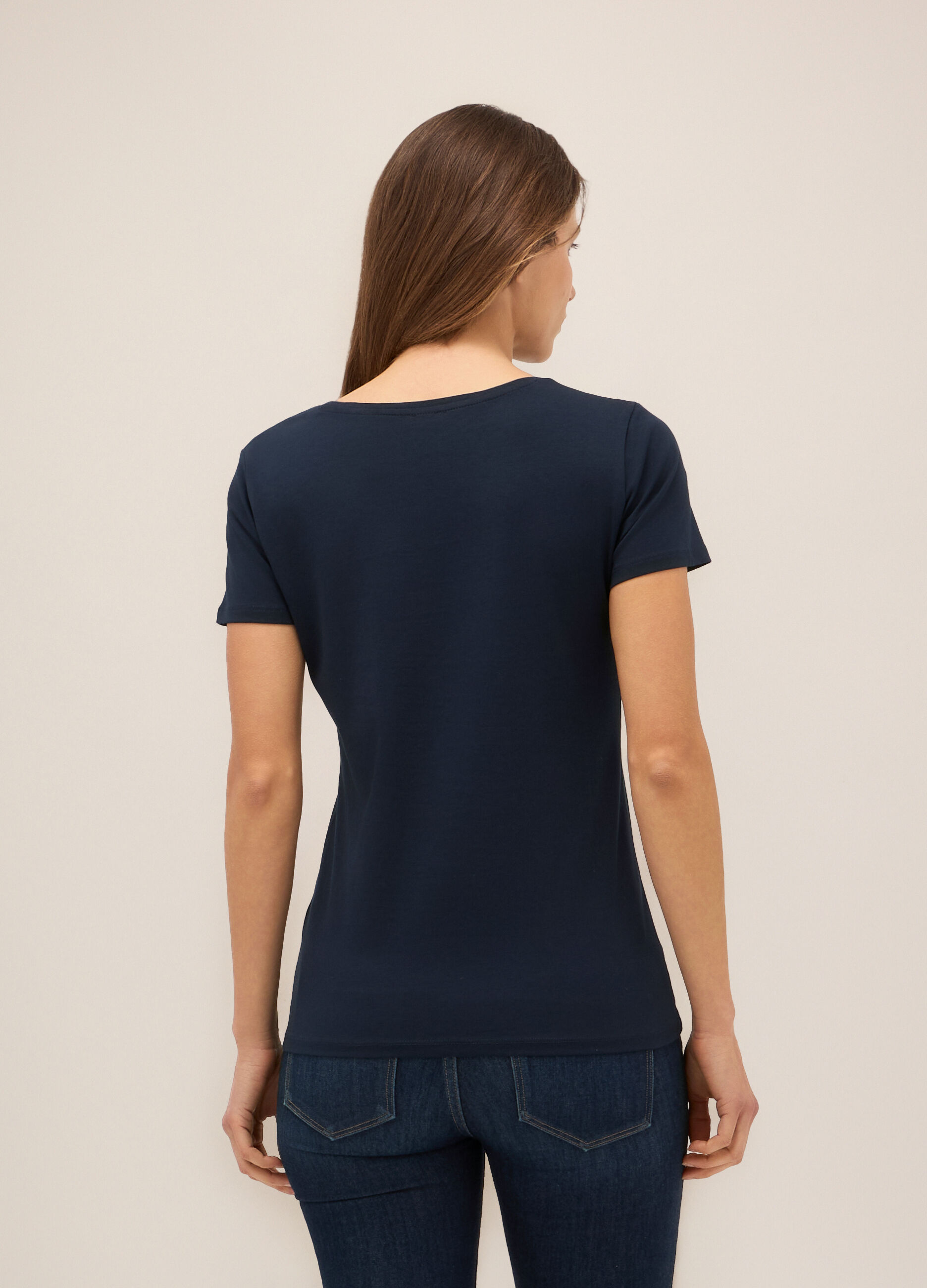 T-shirt in cotone stretch donna_1