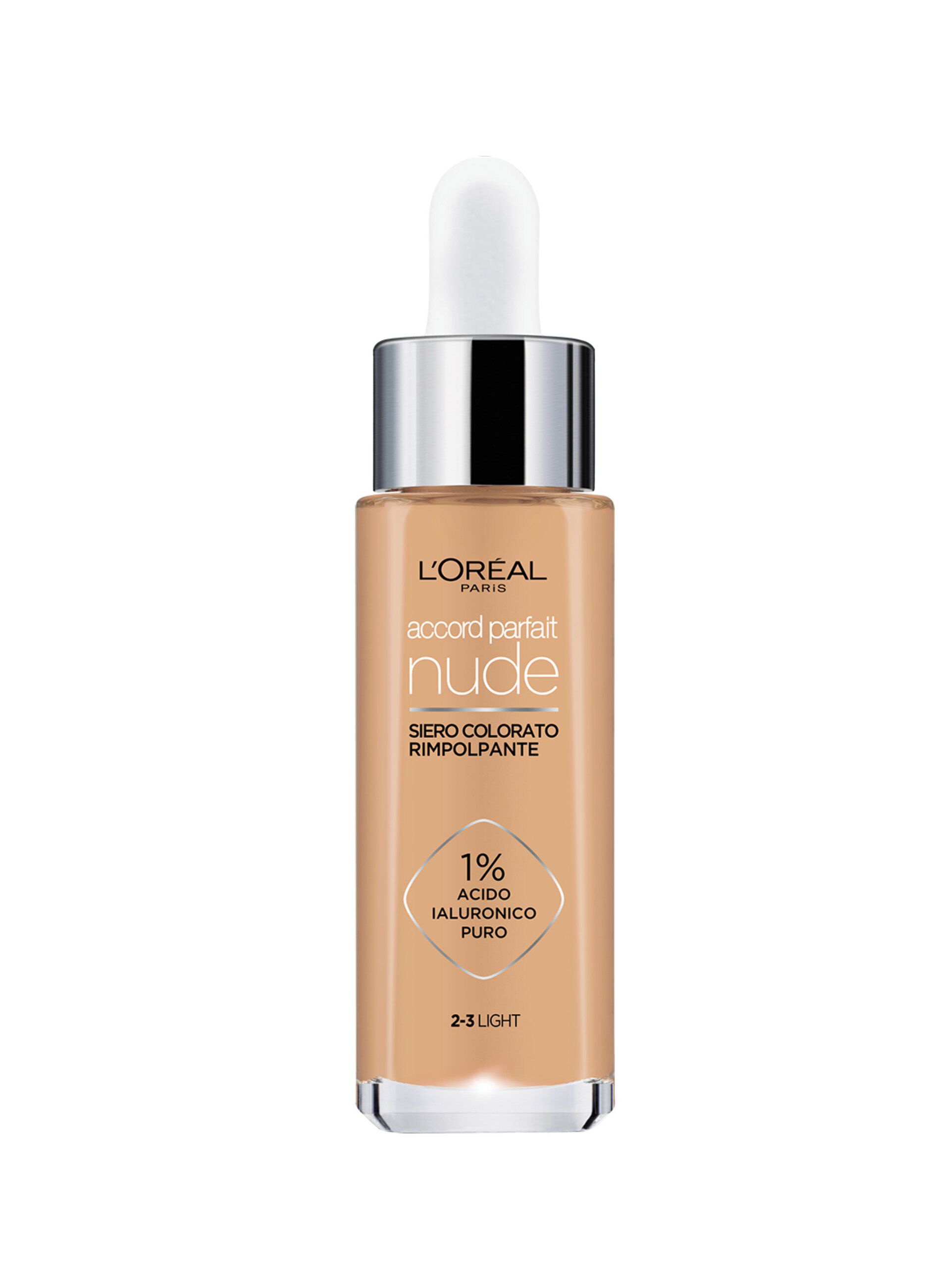 L’Oréal Paris Siero colorato Accord Parfait Nude, Per pelle rimpolpata e levigata, Finish naturale, 2-3 Light._0