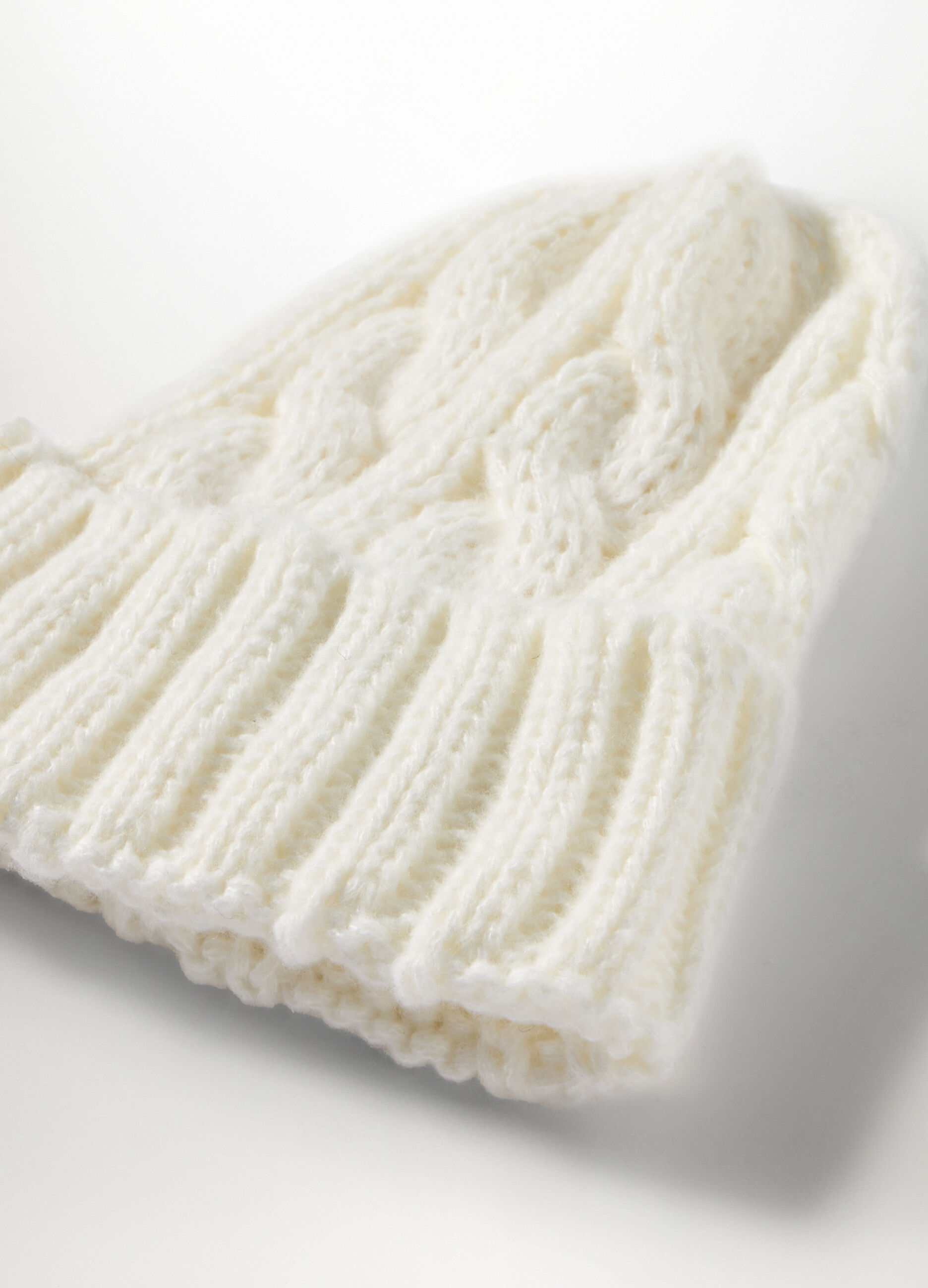 Berretto tricot a treccia donna_2