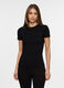 T-shirt in costina di cotone stretch donna_0