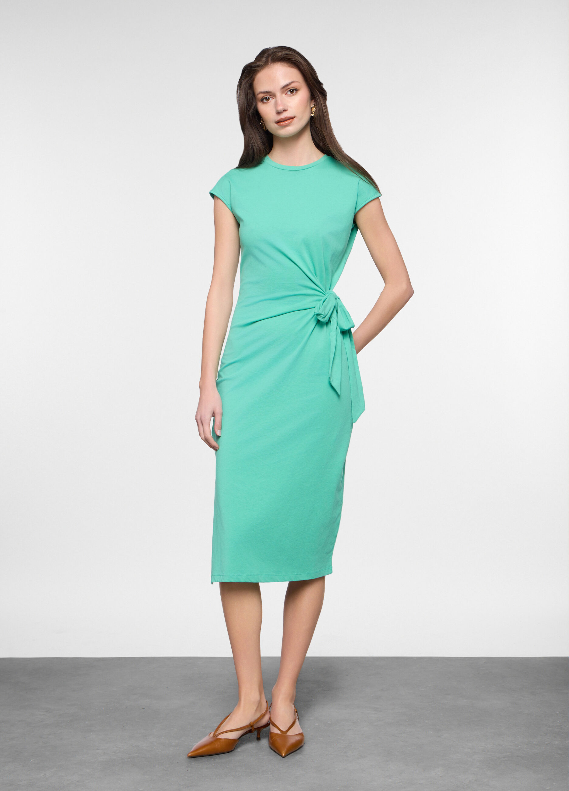 Abito lungo in jersey di puro cotone donna_0