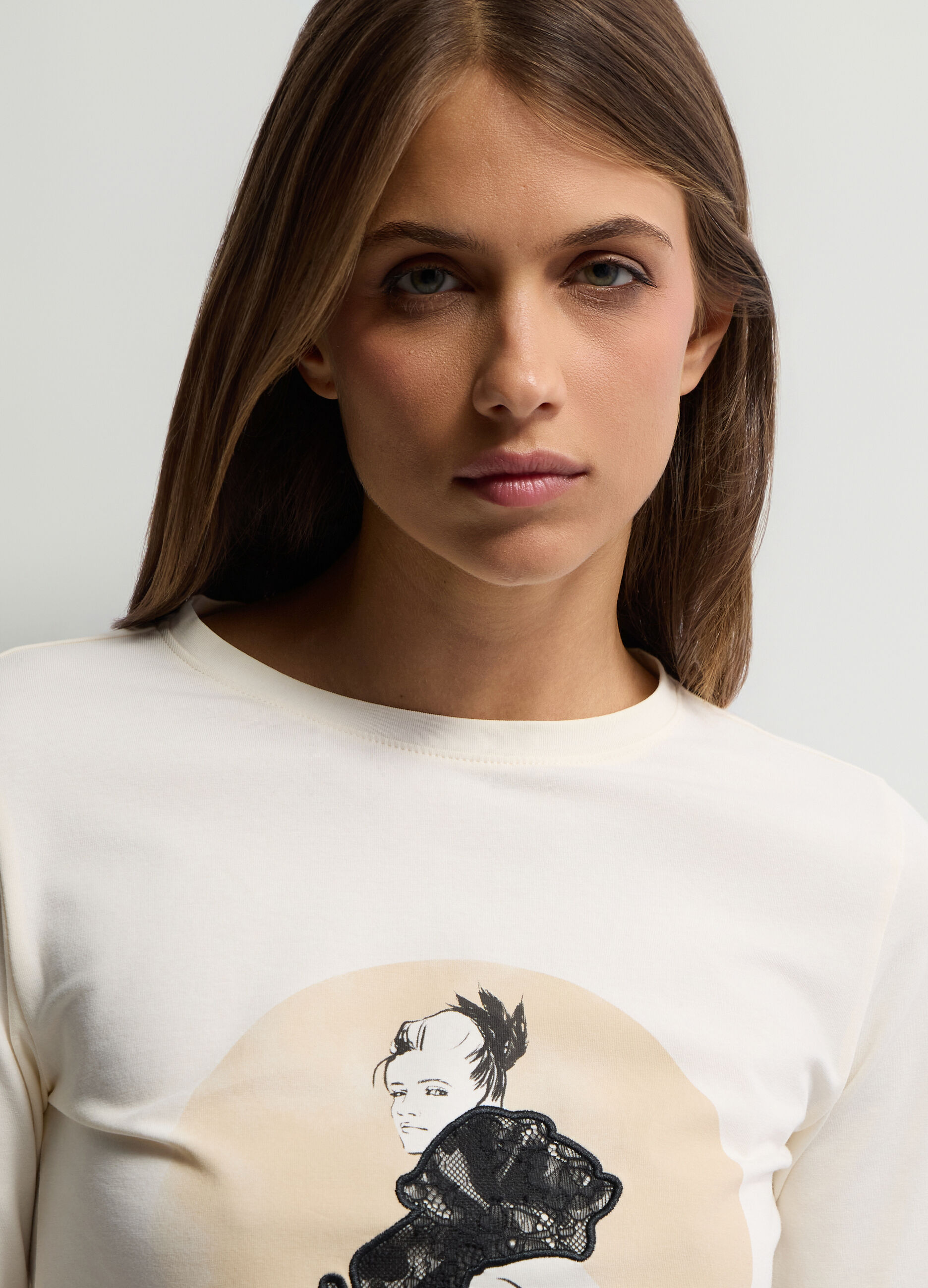 T-shirt girocollo stretch donna_2