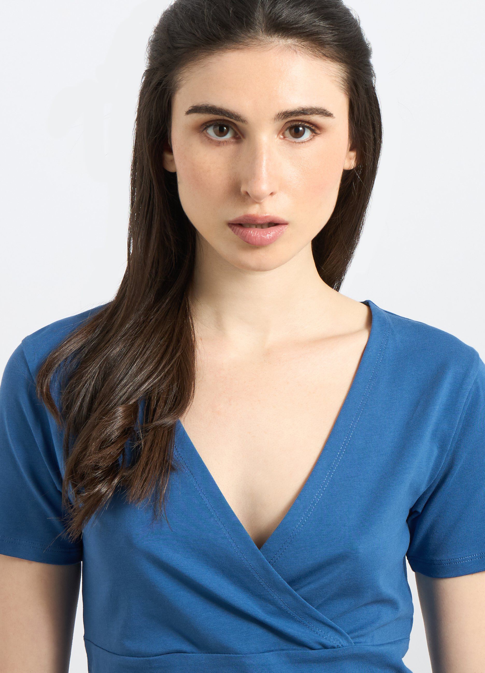 T-shirt cropped in cotone stretch donna_2