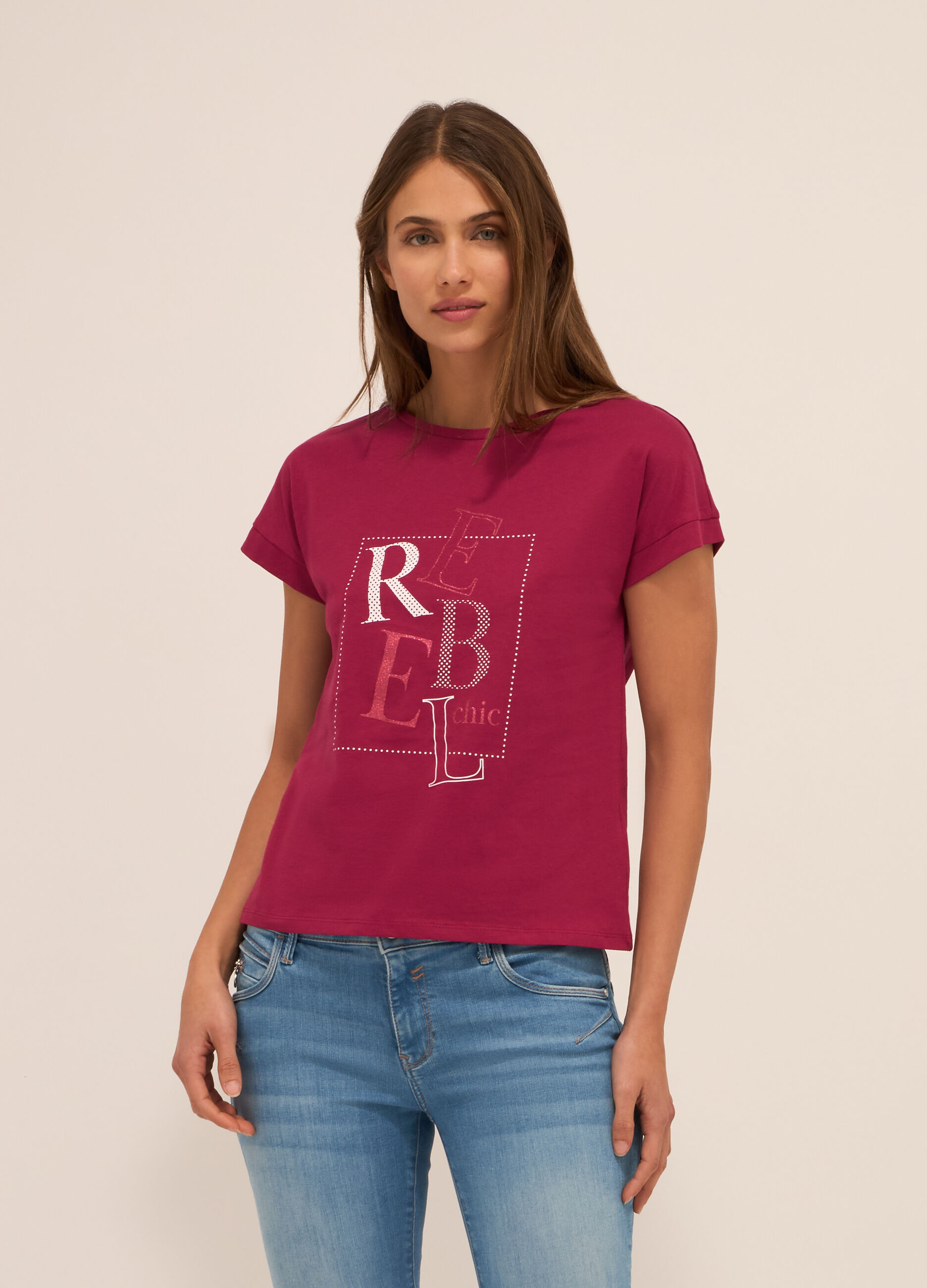 T-shirt in puro cotone donna_0