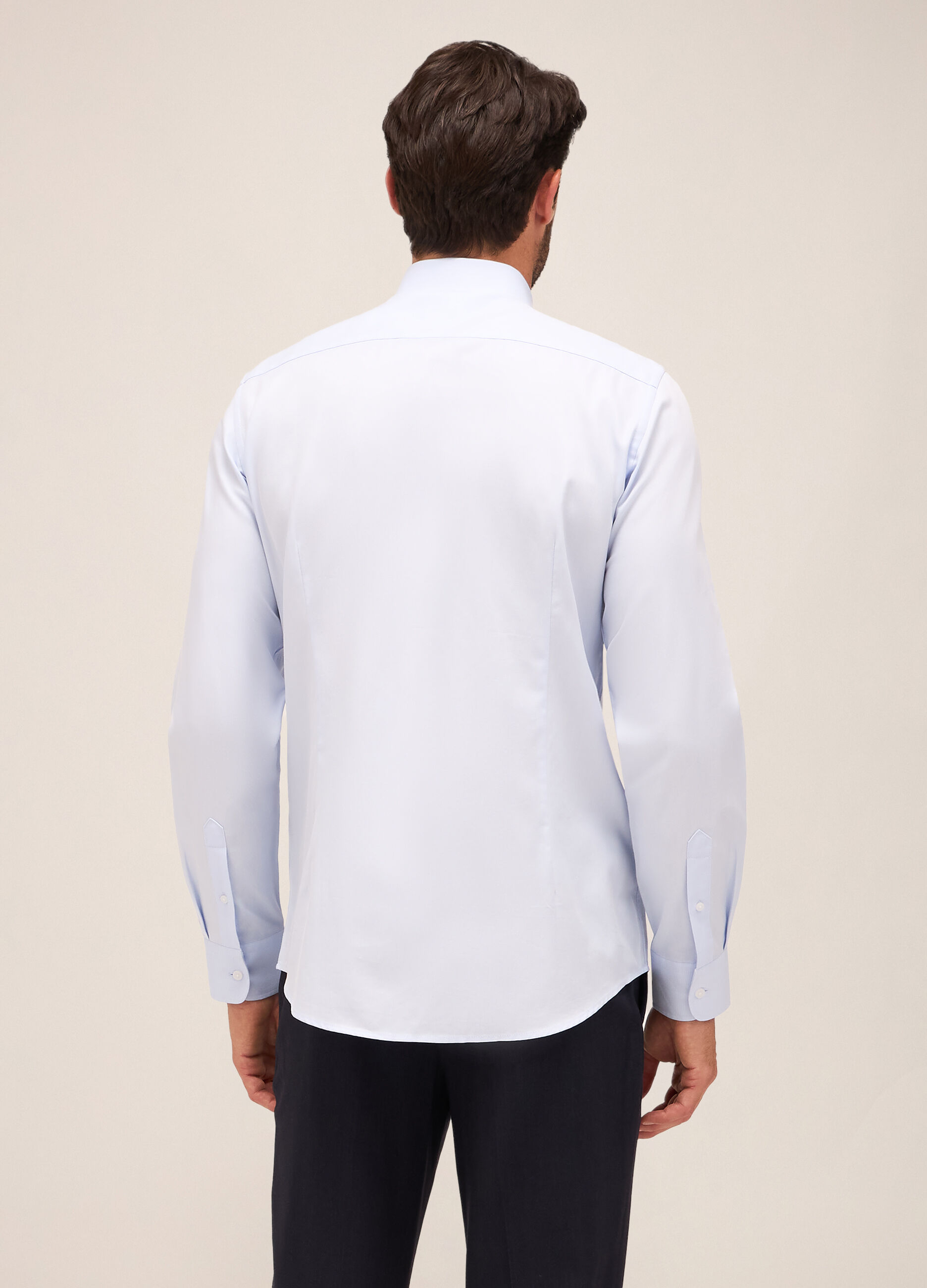 Camicia slim fit colletto italiano in cotone uomo_1