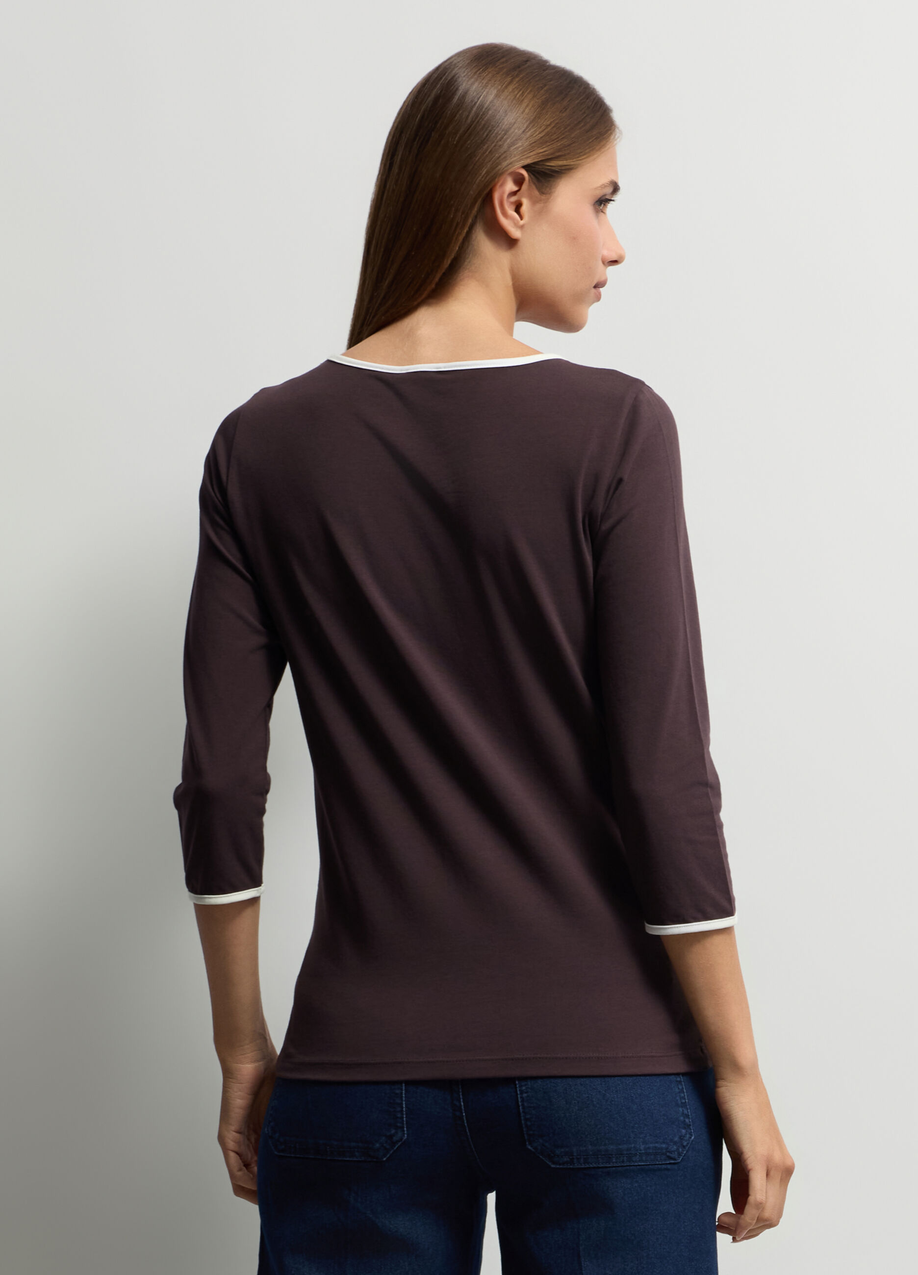T-shirt girocollo stretch donna_1