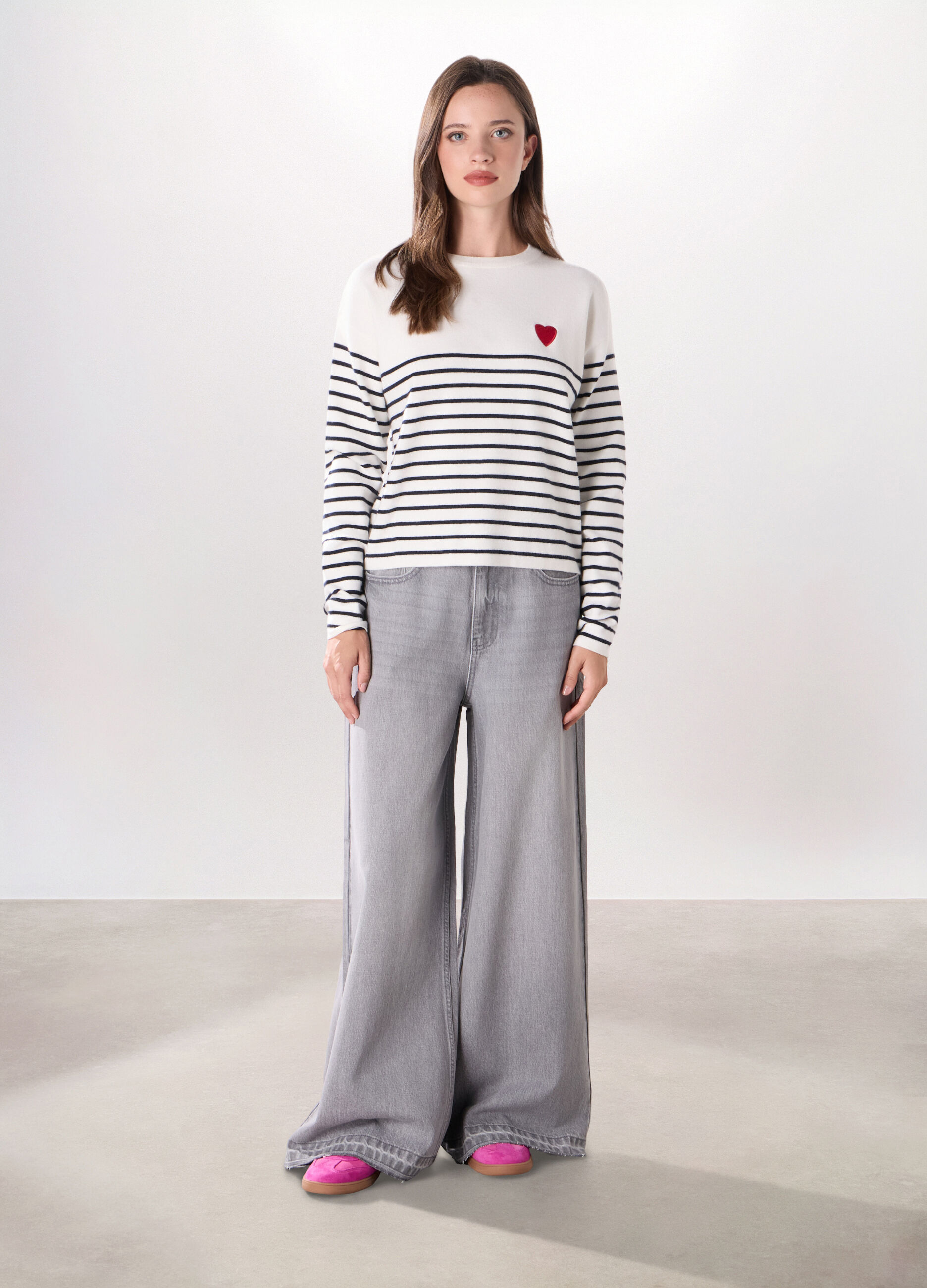 Pantaloni in denim di puro cotone donna_0