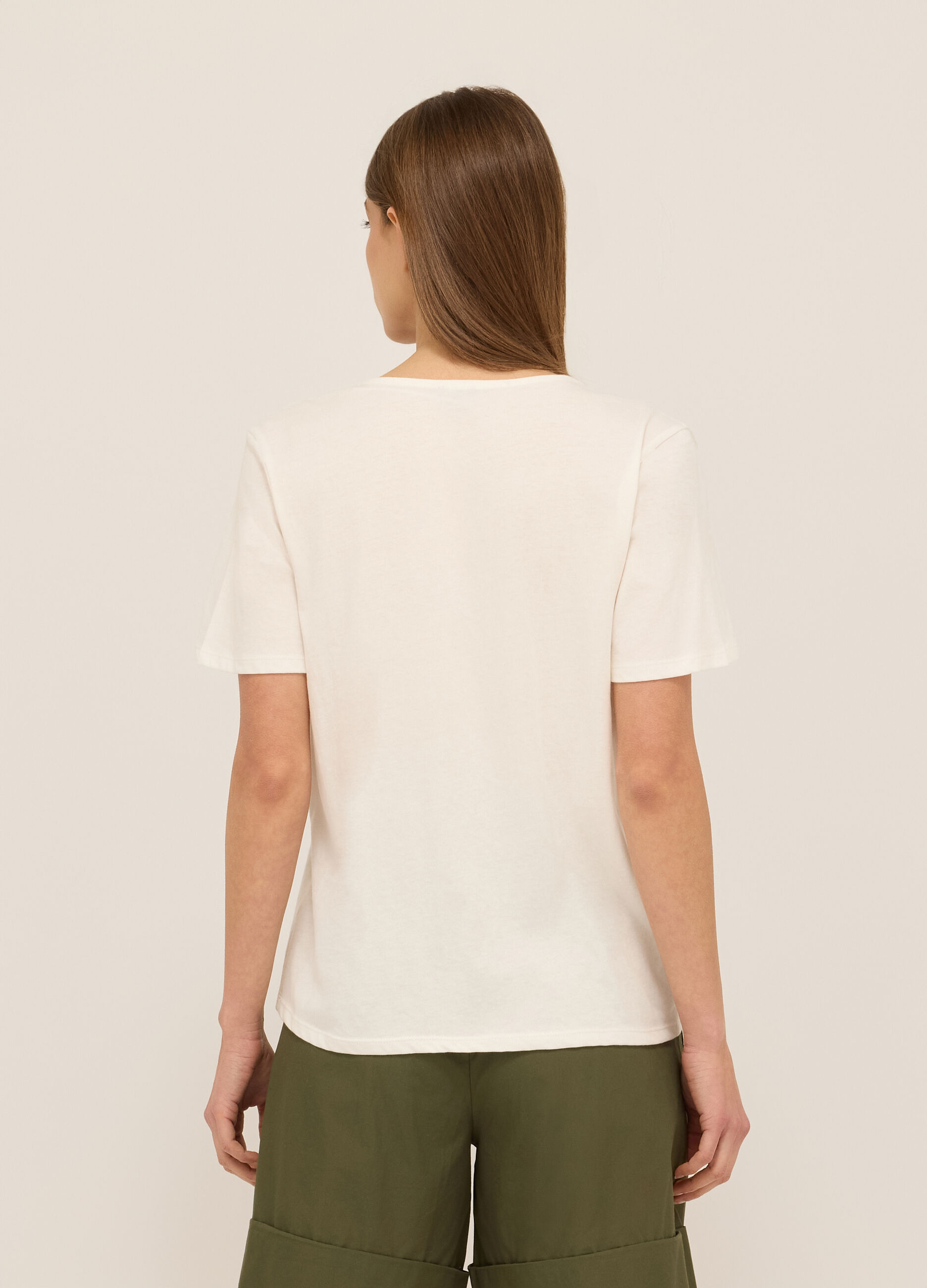 T-shirt in jersey di puro cotone donna_1