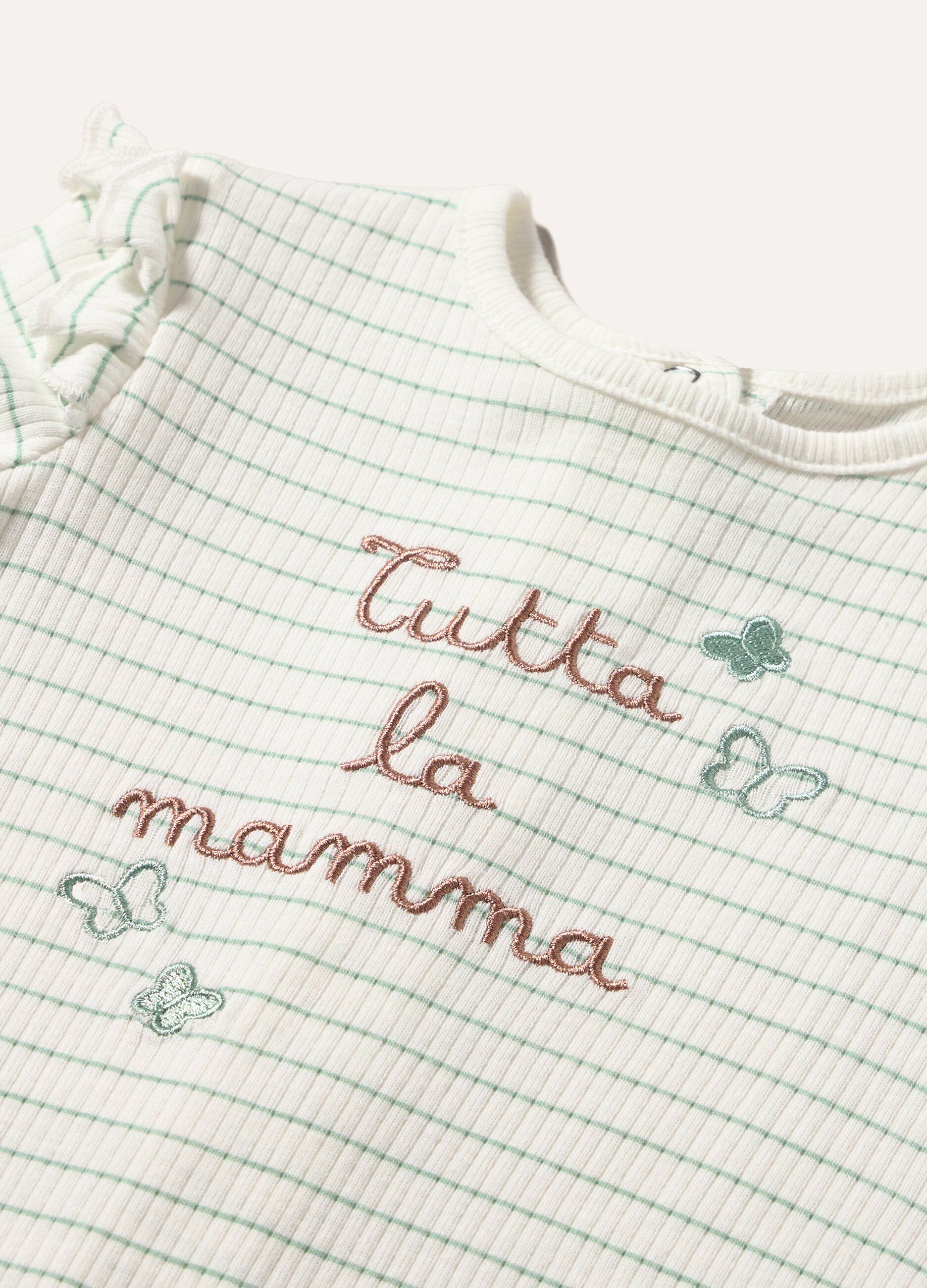 Tutina in puro cotone a costine neonata