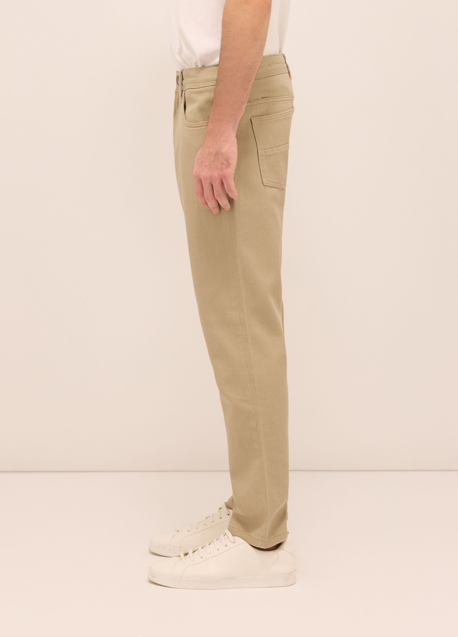 Pantalone 5 tasche in twill di cotone uomo