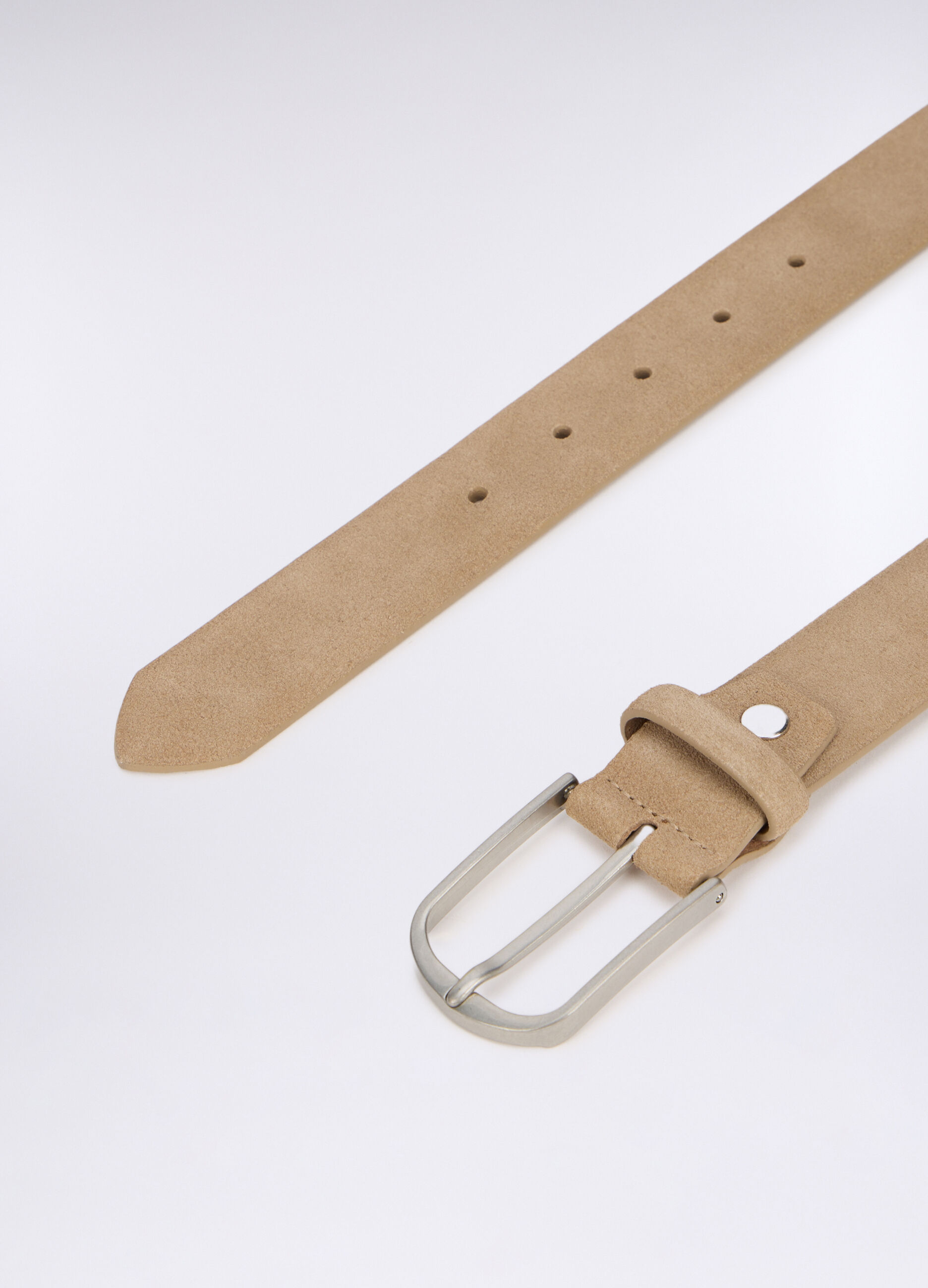 Cintura in suede con fibbia ovale uomo_1