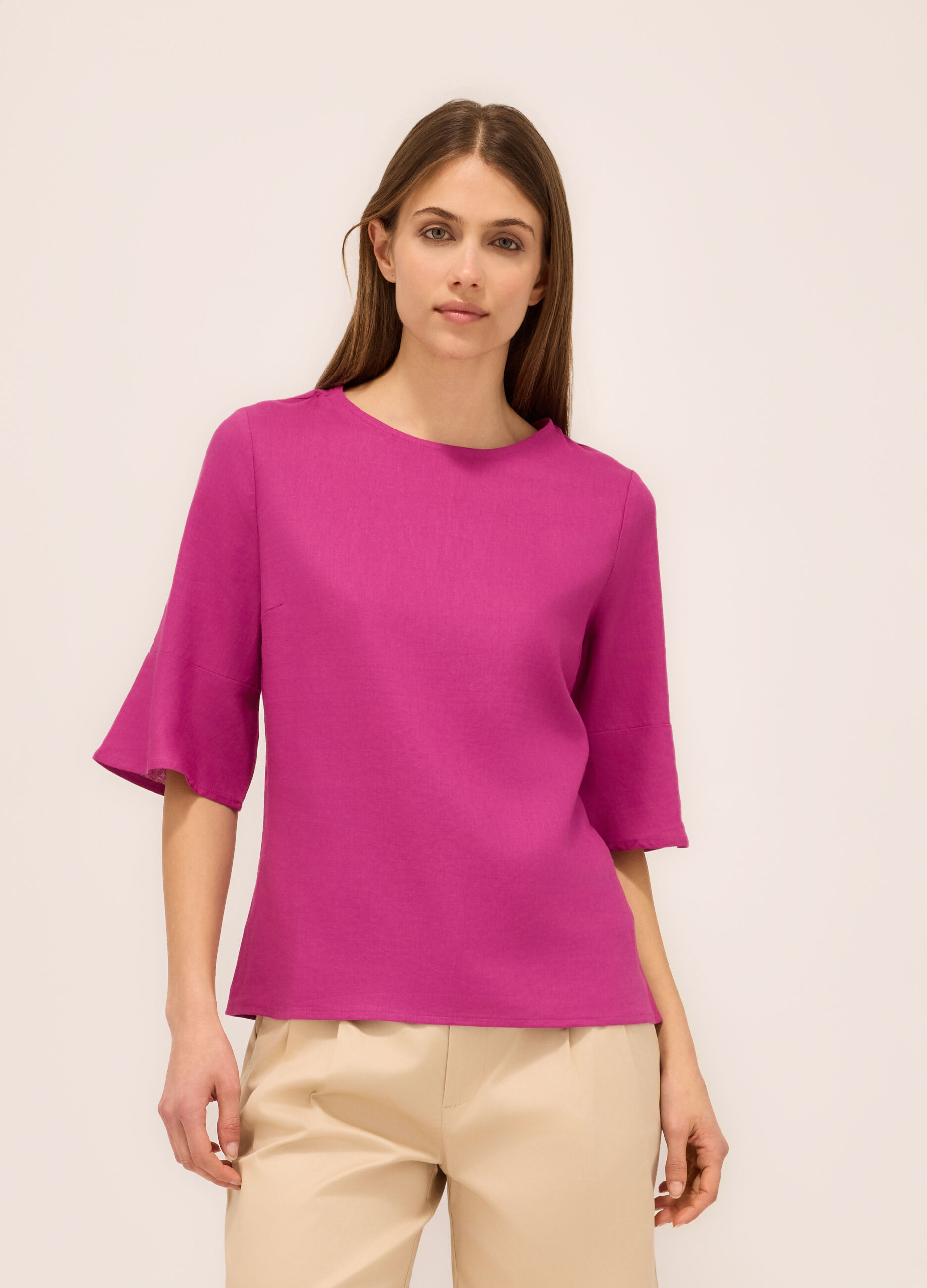Blusa misto lino donna_0
