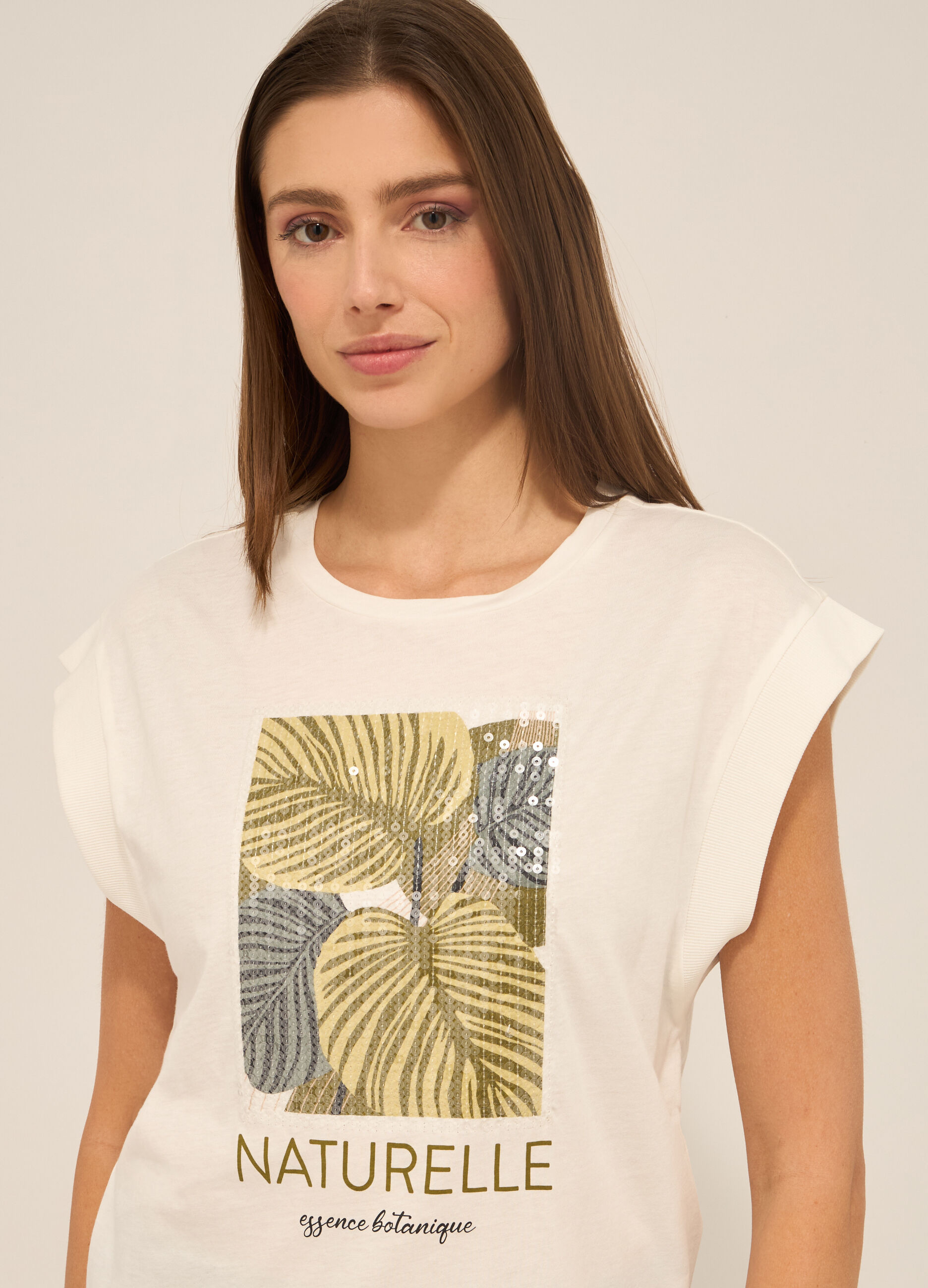 T-shirt in jersey di puro cotone donna_2