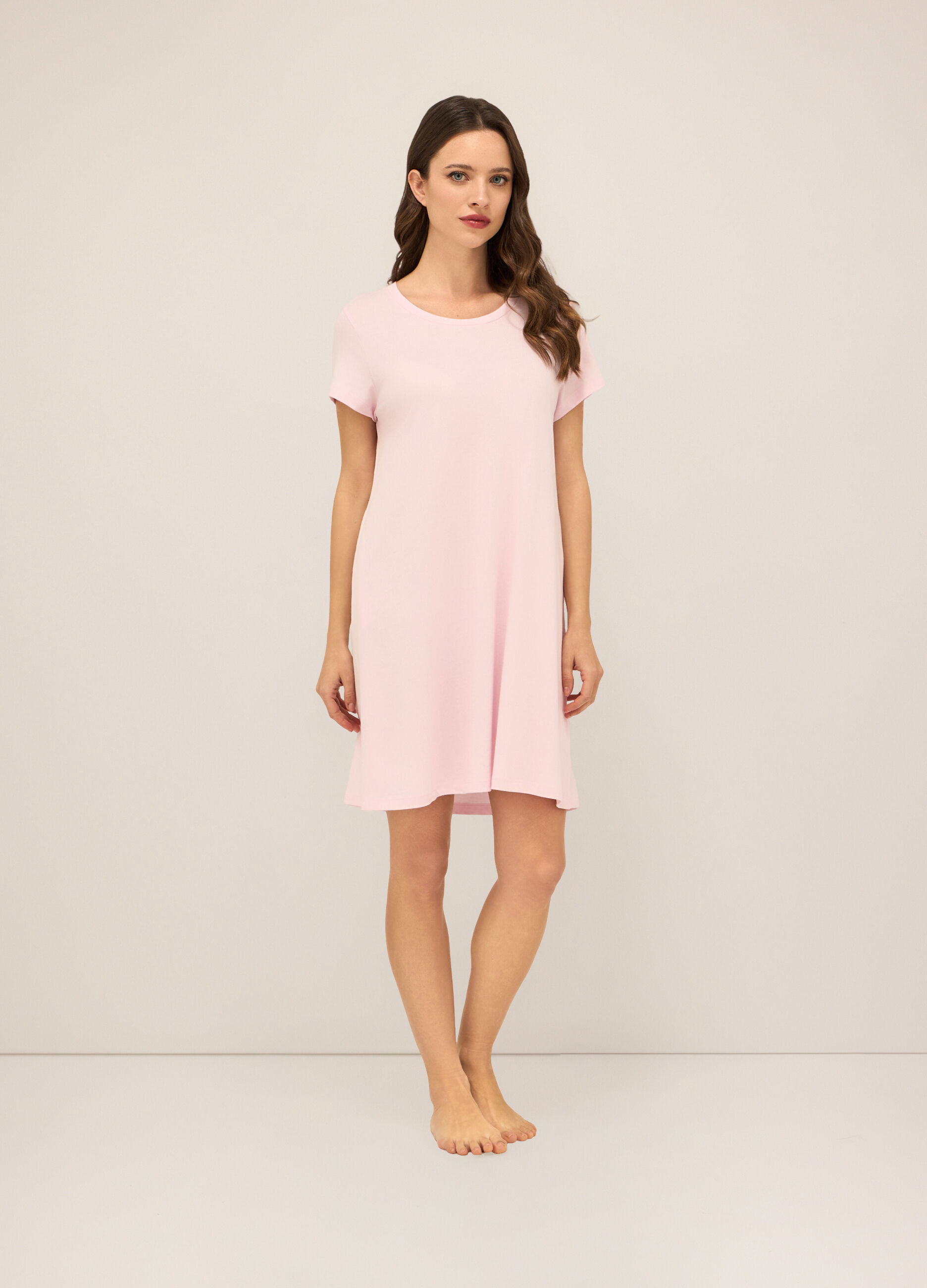 Camicia da notte in jersey di puro donna_0