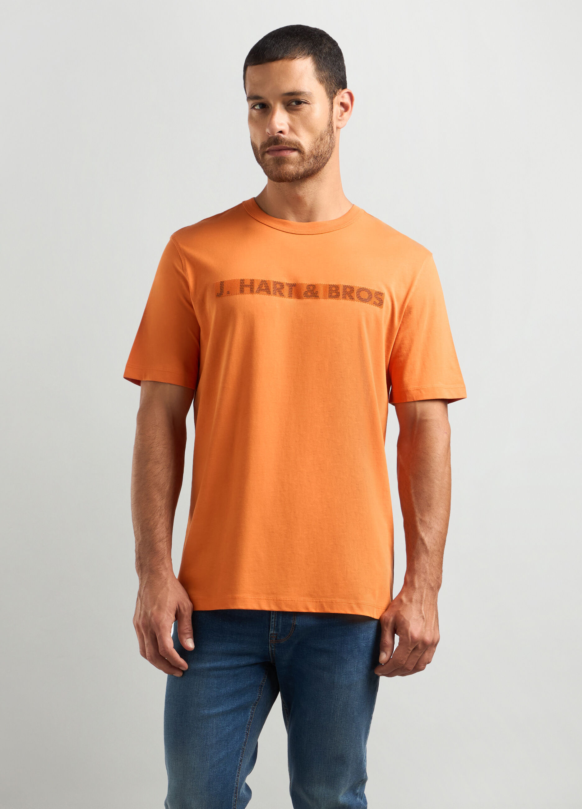 T-shirt con stampa in puro cotone uomo_0