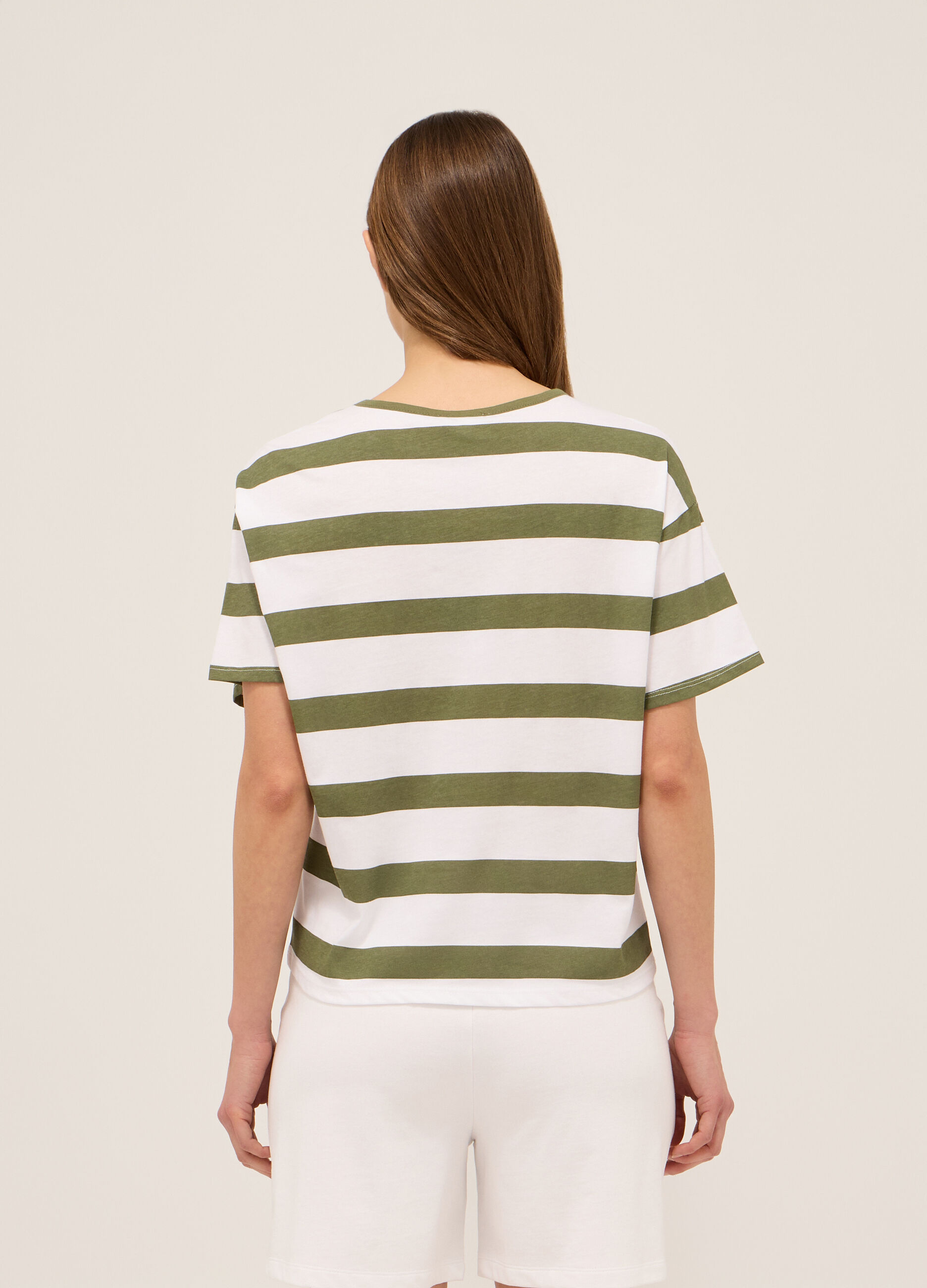 T-shirt in jersey di puro cotone donna_1