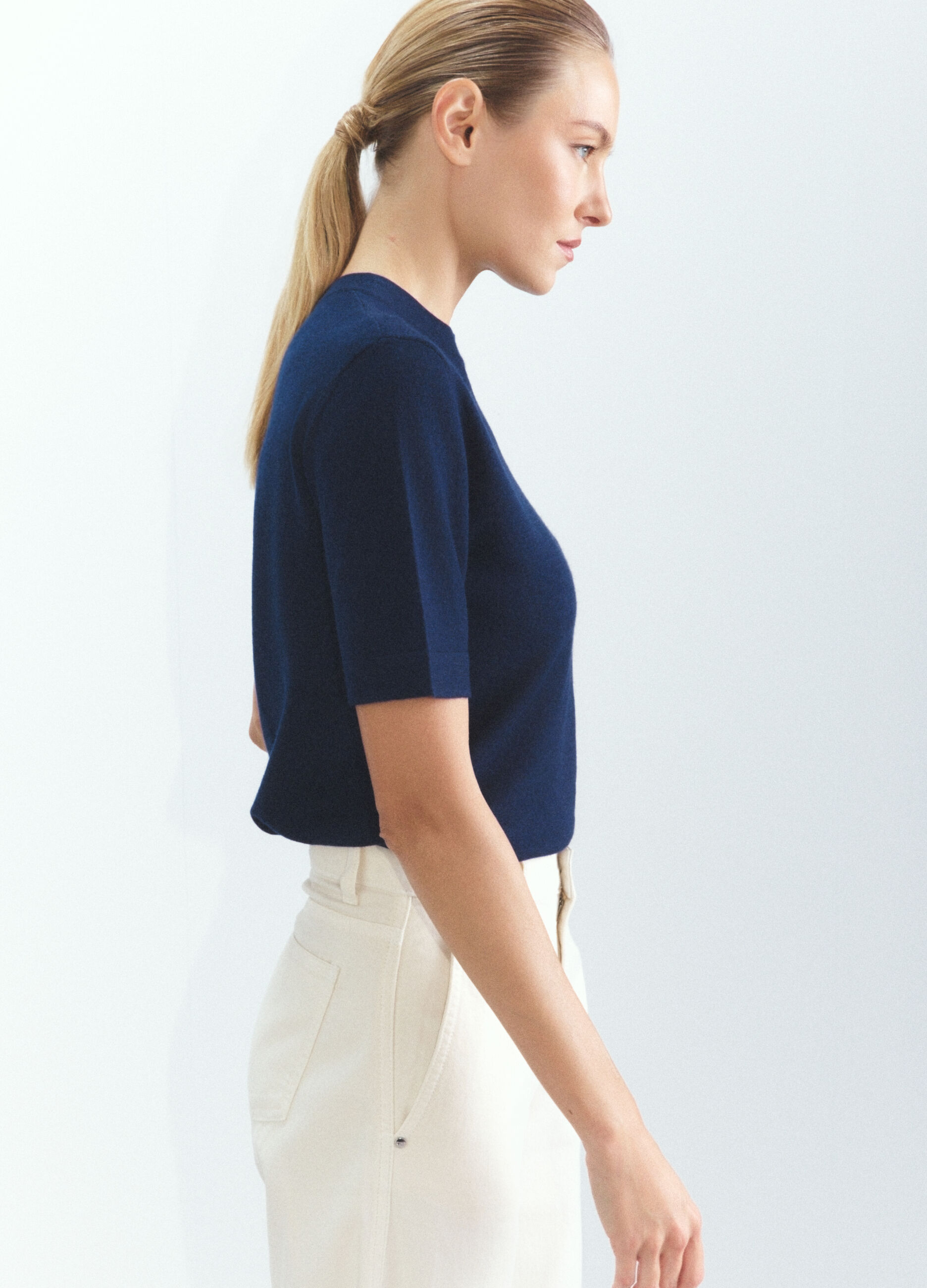 Maglia girocollo rasata donna_3