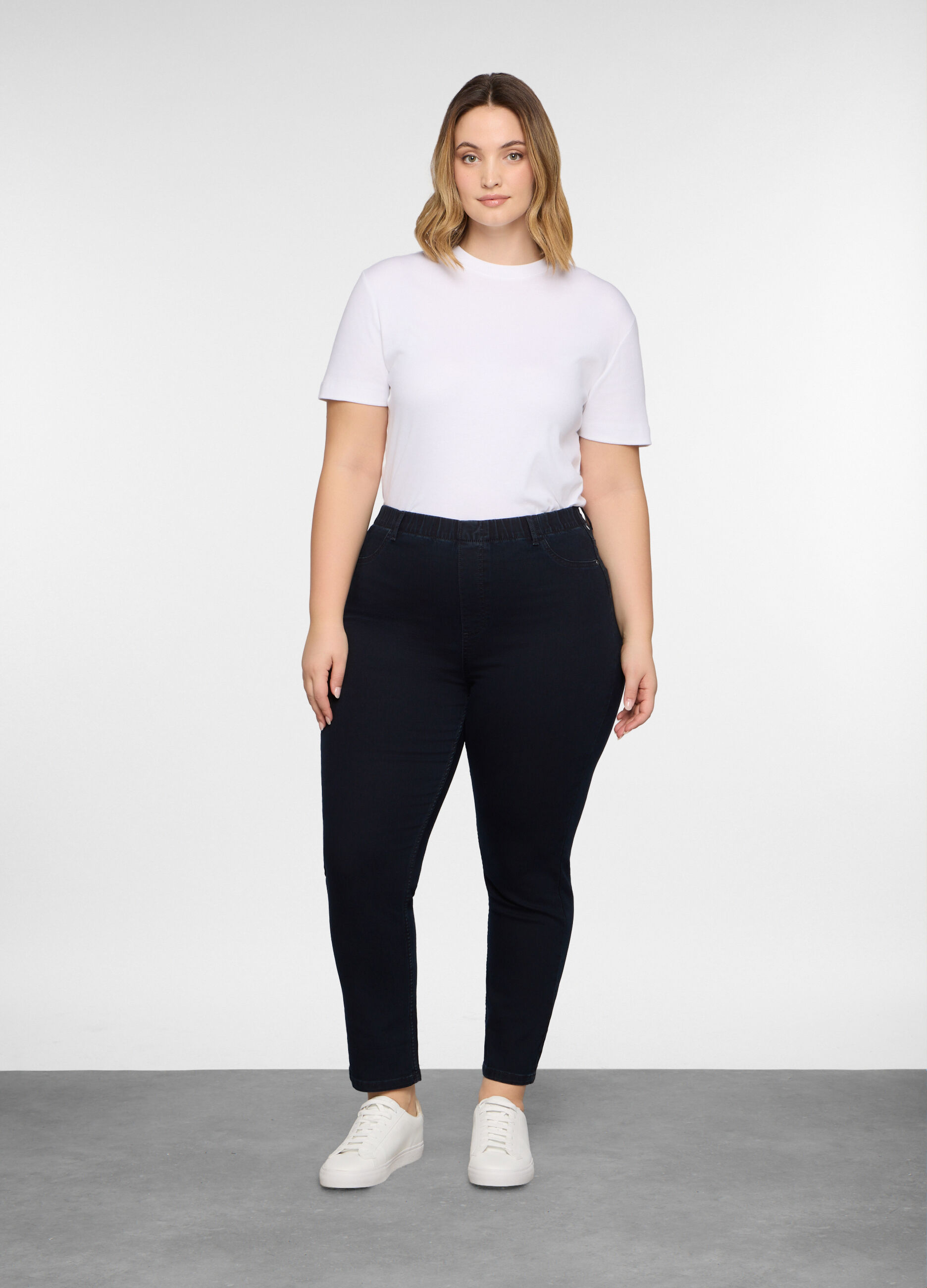 Treggings fit slim in denim stretch donna curvy_0