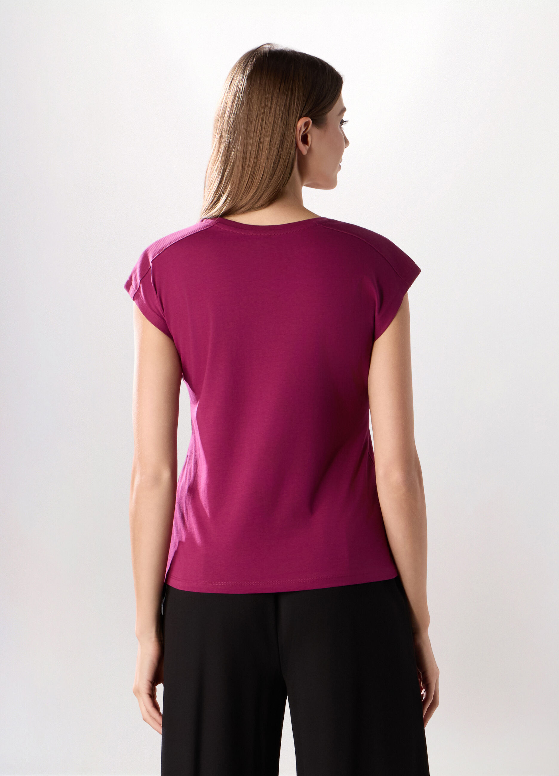 T-shirt in jersey di puro cotone donna_1