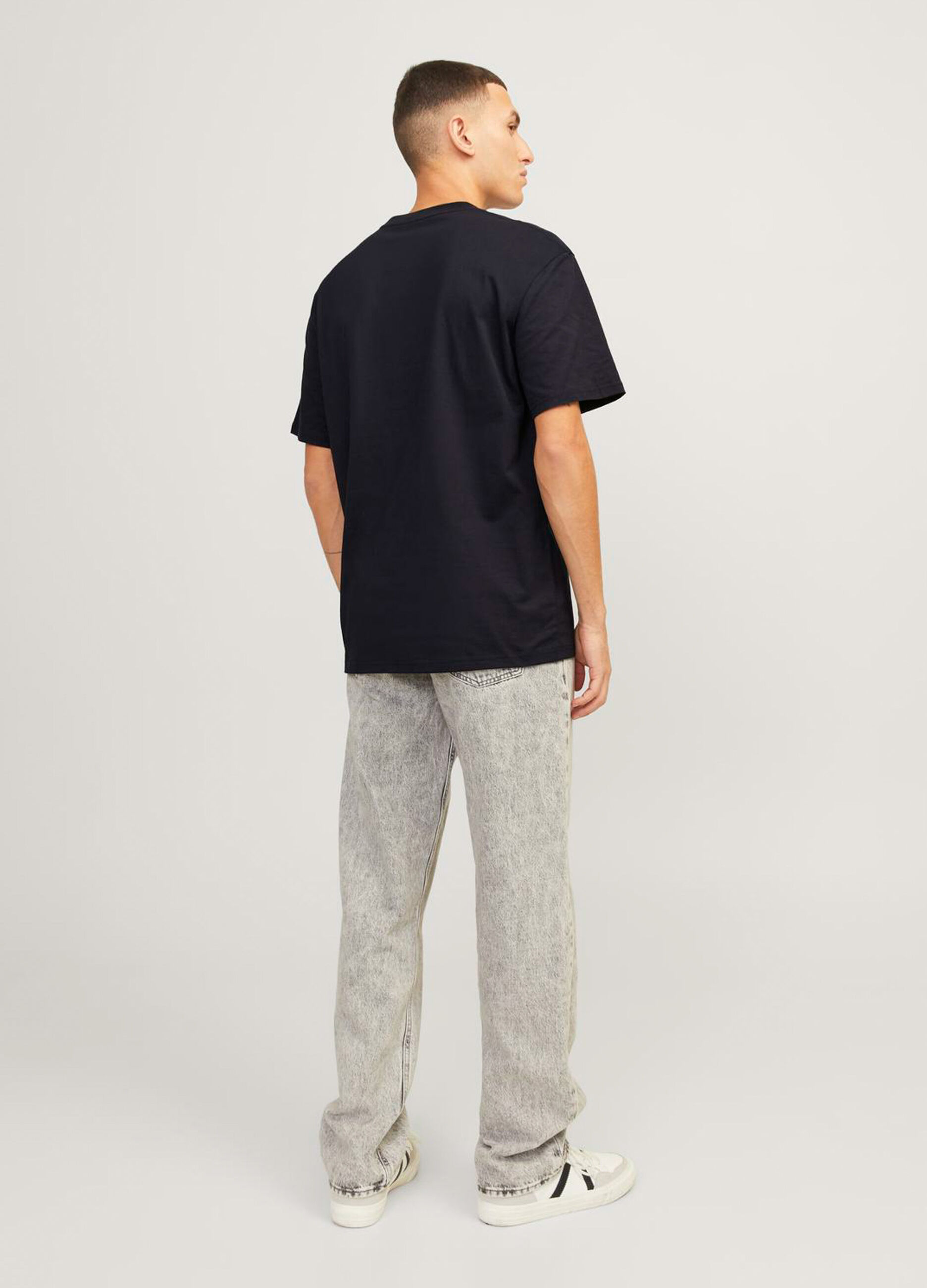 T-shirt girocollo in jersey con stampa uomo_1
