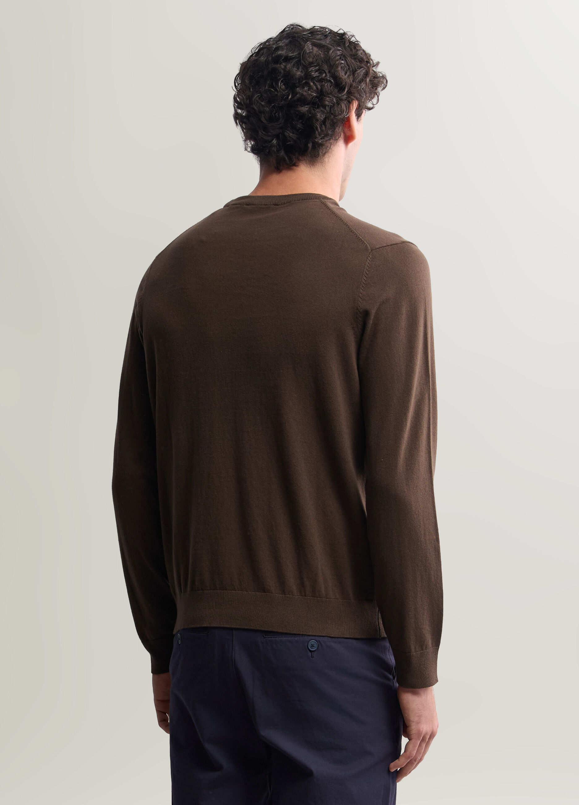 Maglione girocollo in misto cotone uomo_1