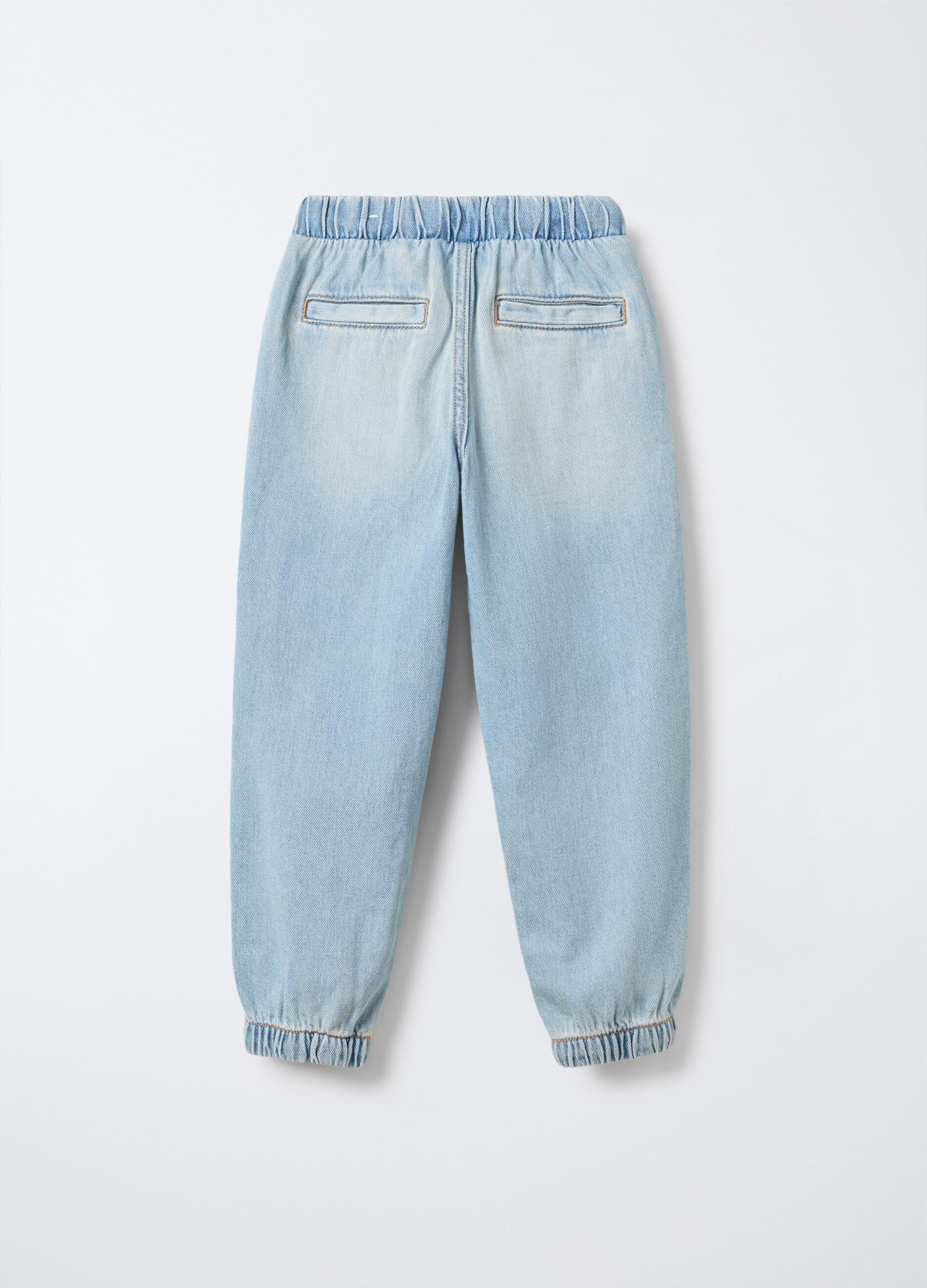 Jogger in denim di cotone misto viscosa Relaxed Fit bambino_1