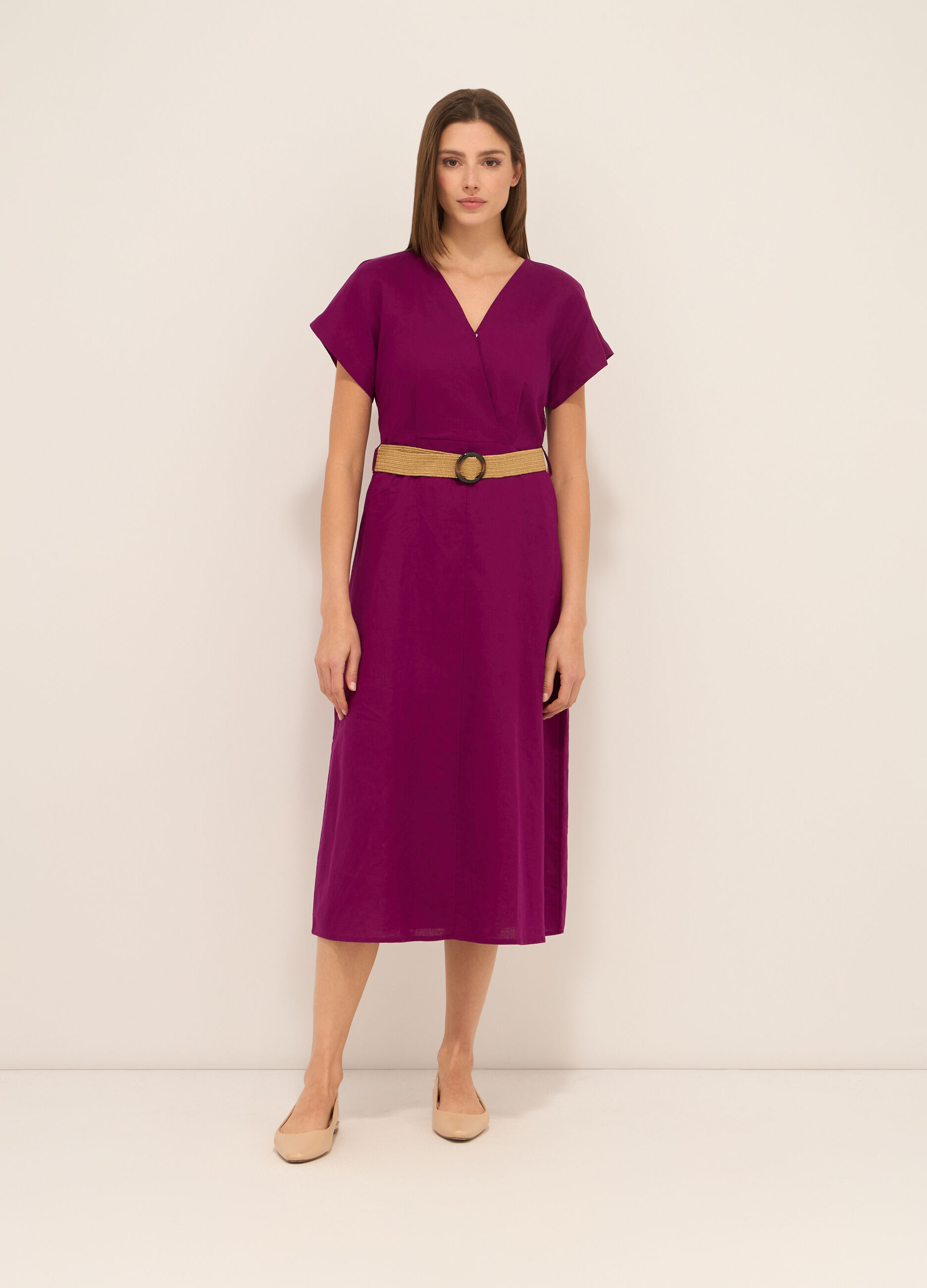 Abito lungo misto lino donna_0