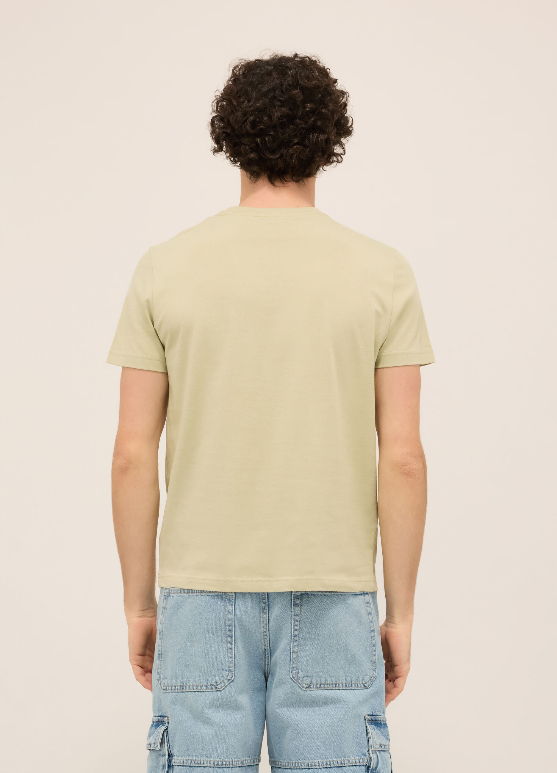 T-shirt girocollo in cotone con stampa uomo_1