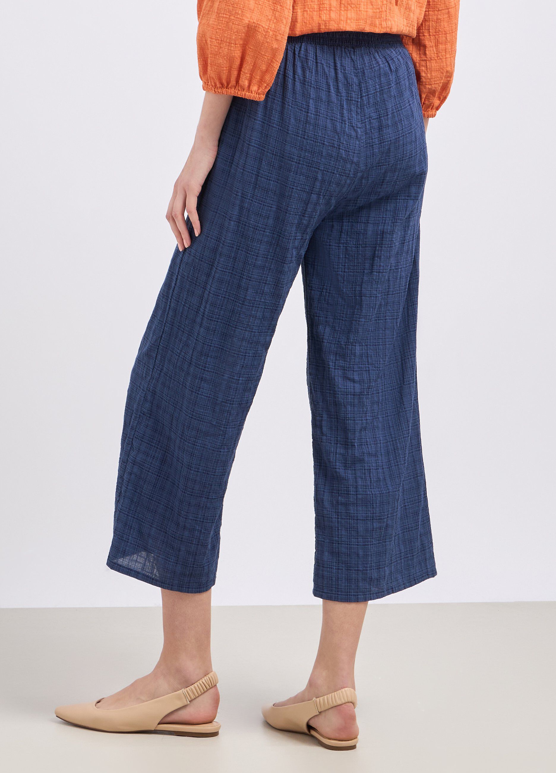 Culotte wide leg in cotone donna_1