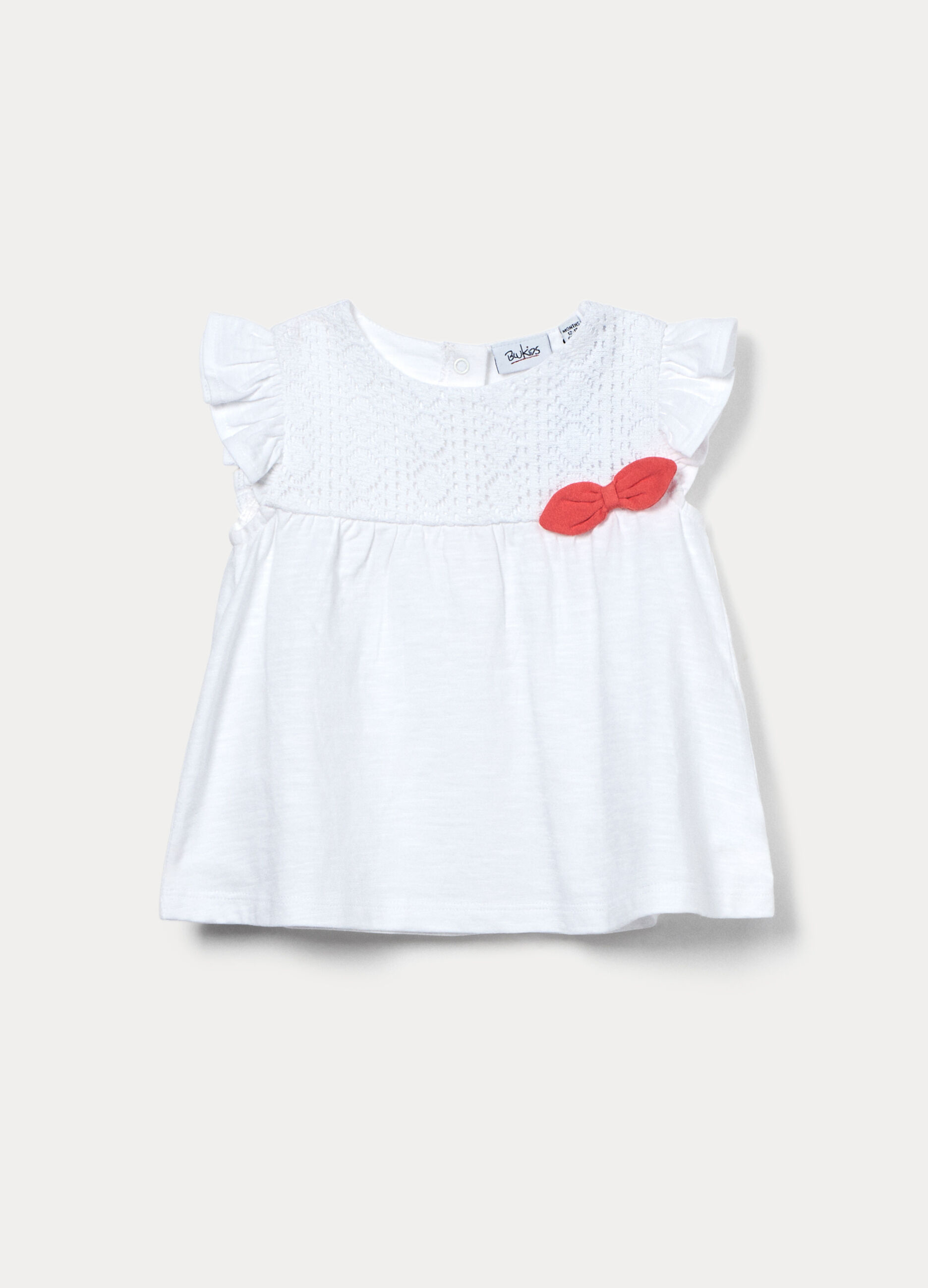 T-shirt in jersey di cotone slub bimba_0