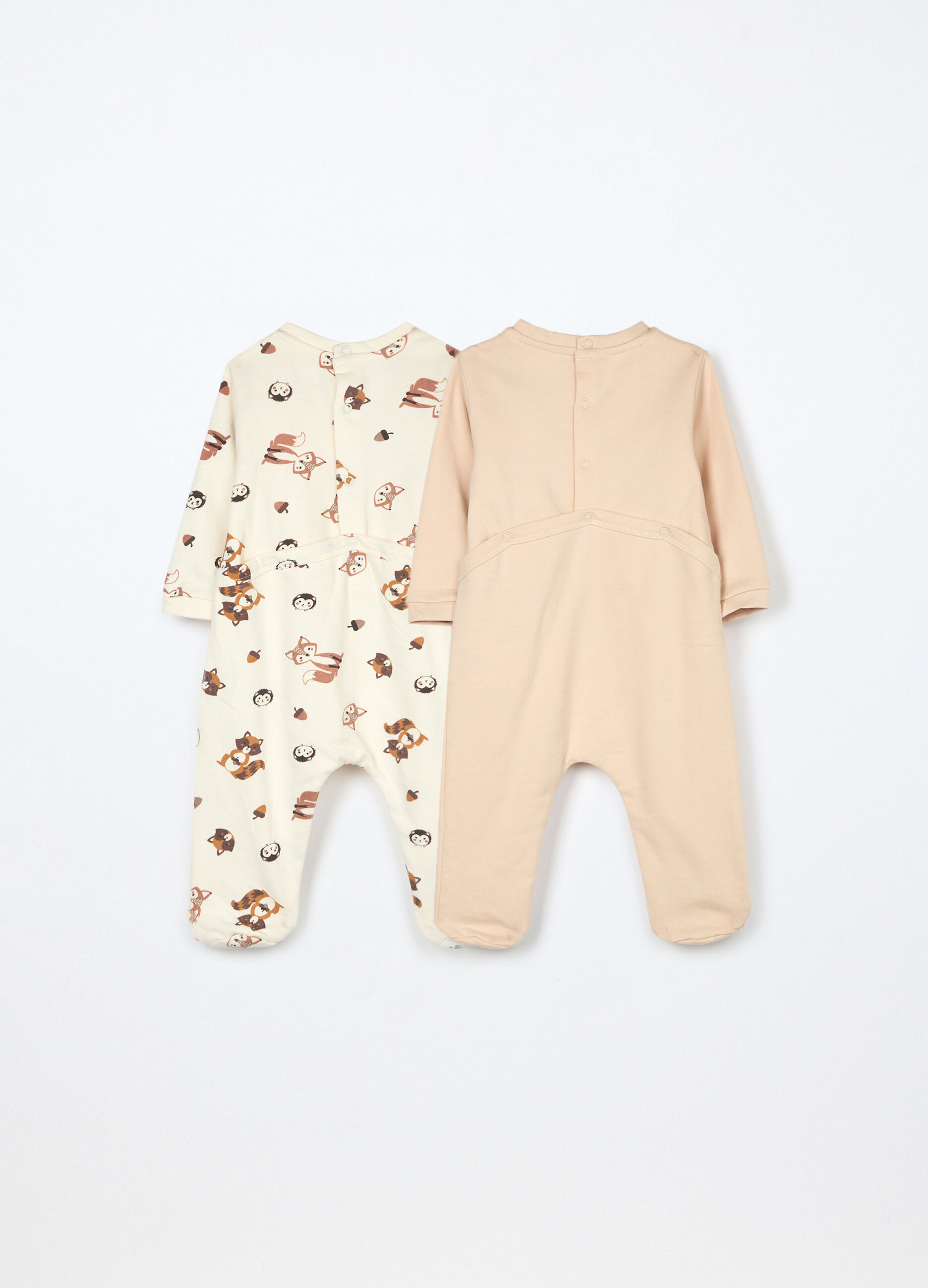 Pack 2 tutine pigiama in puro cotone fleece neonato_1