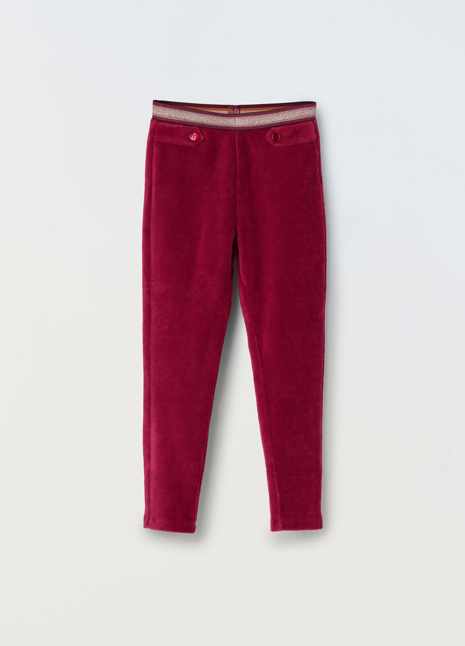 Jogger in costina di misto cotone bambina_0